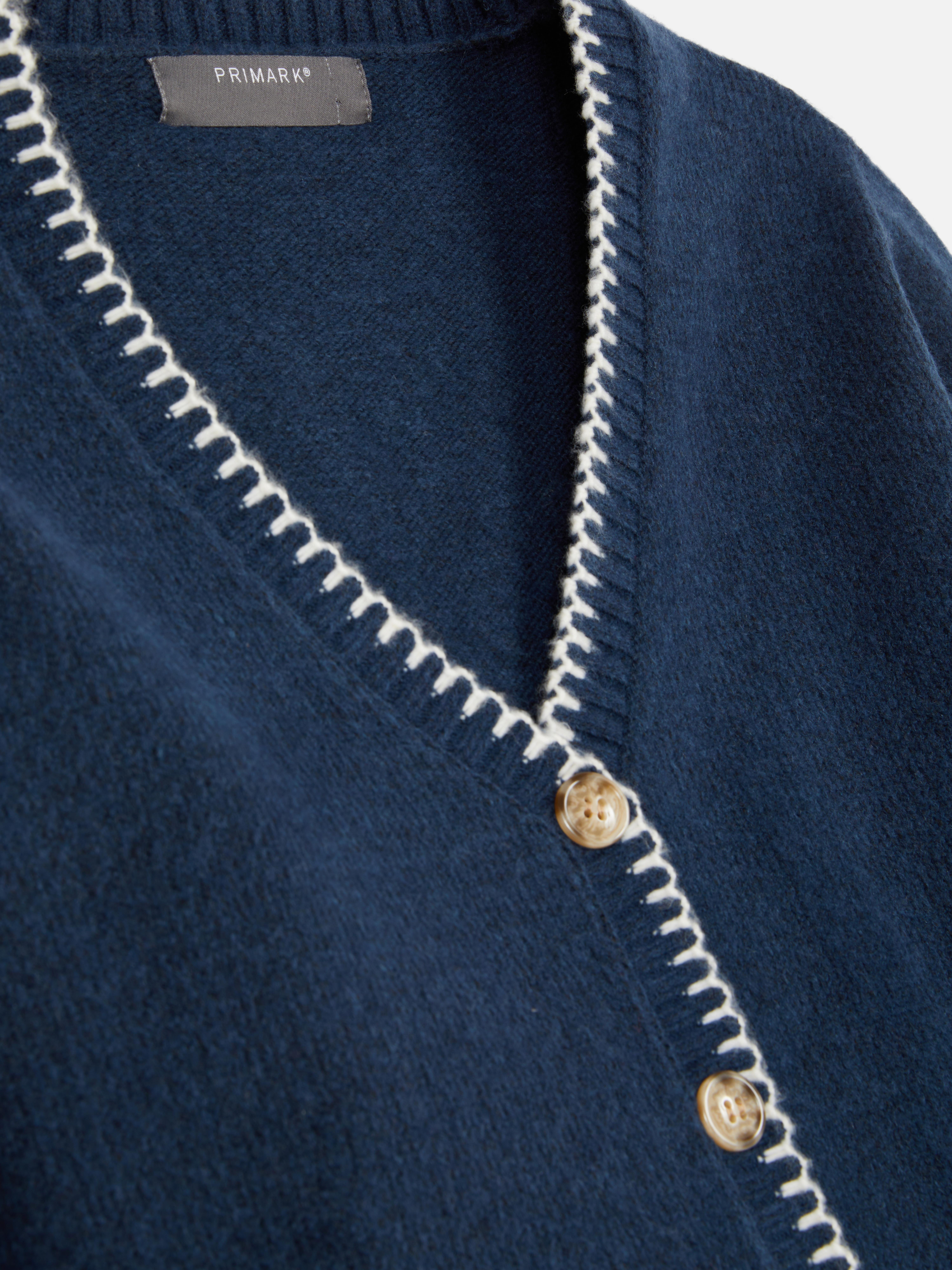 Contrast Stitch Cardigan