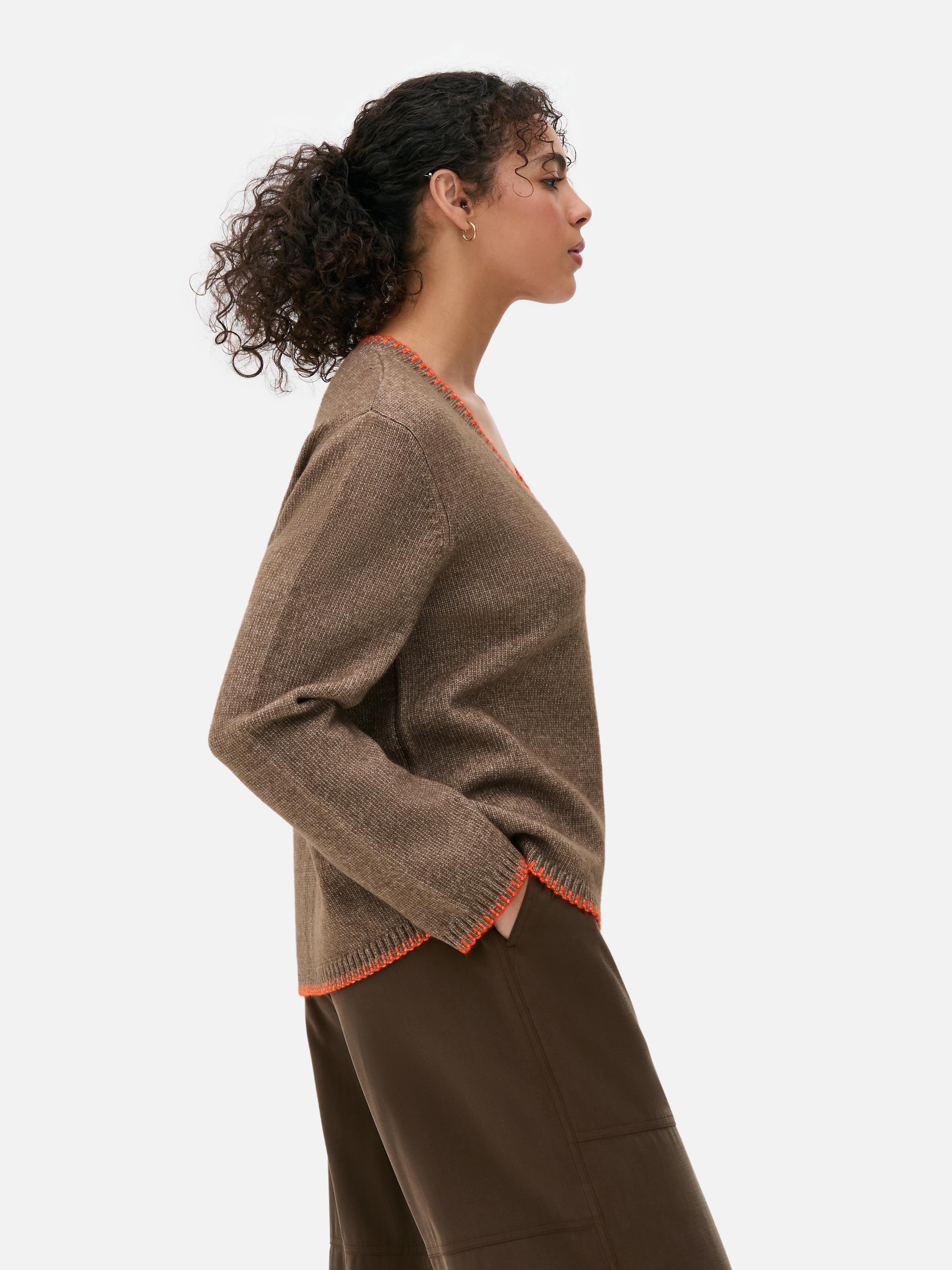 Contrast Stitch Cardigan
