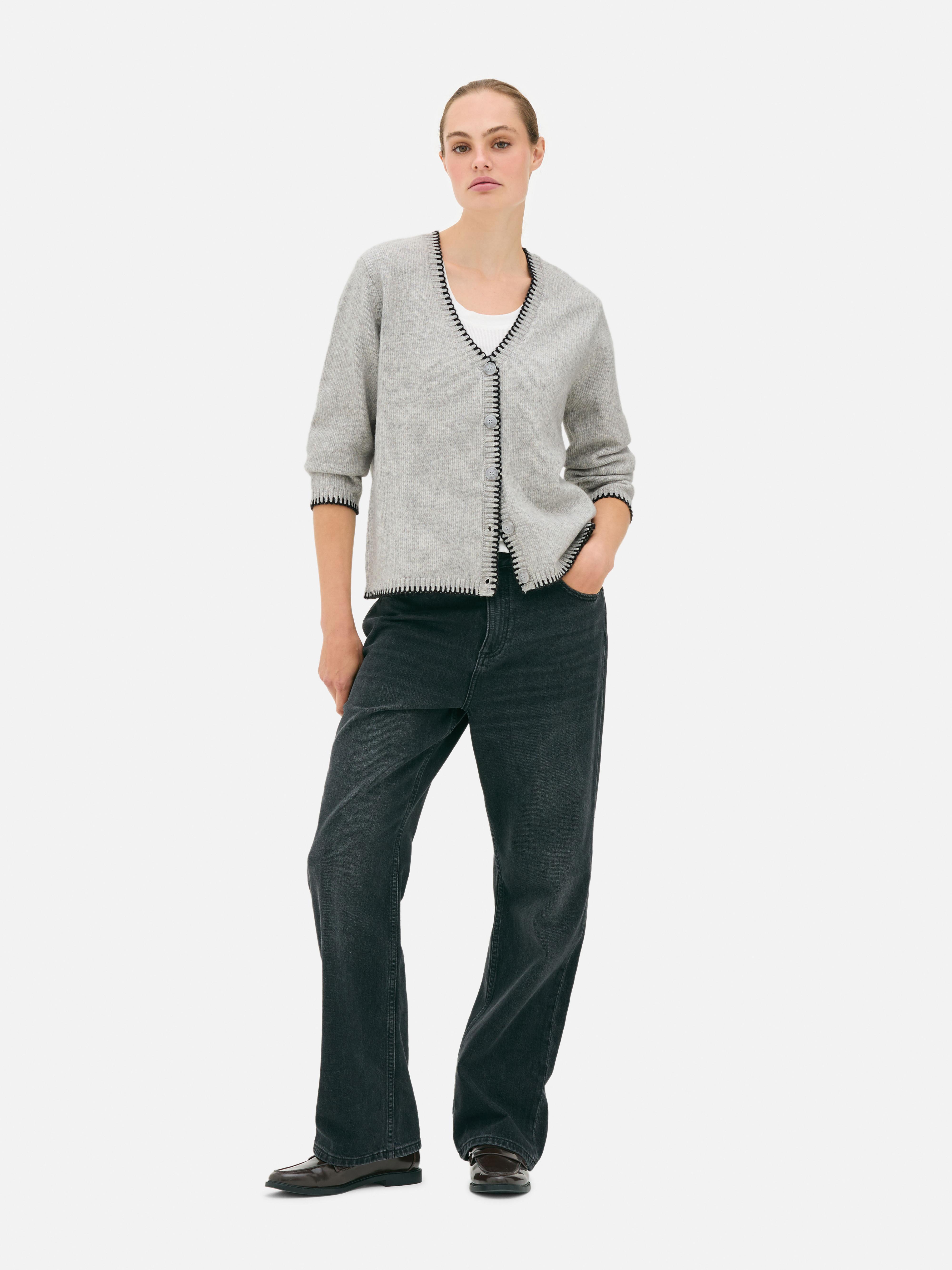 Cardigan mit Kontrastnaht