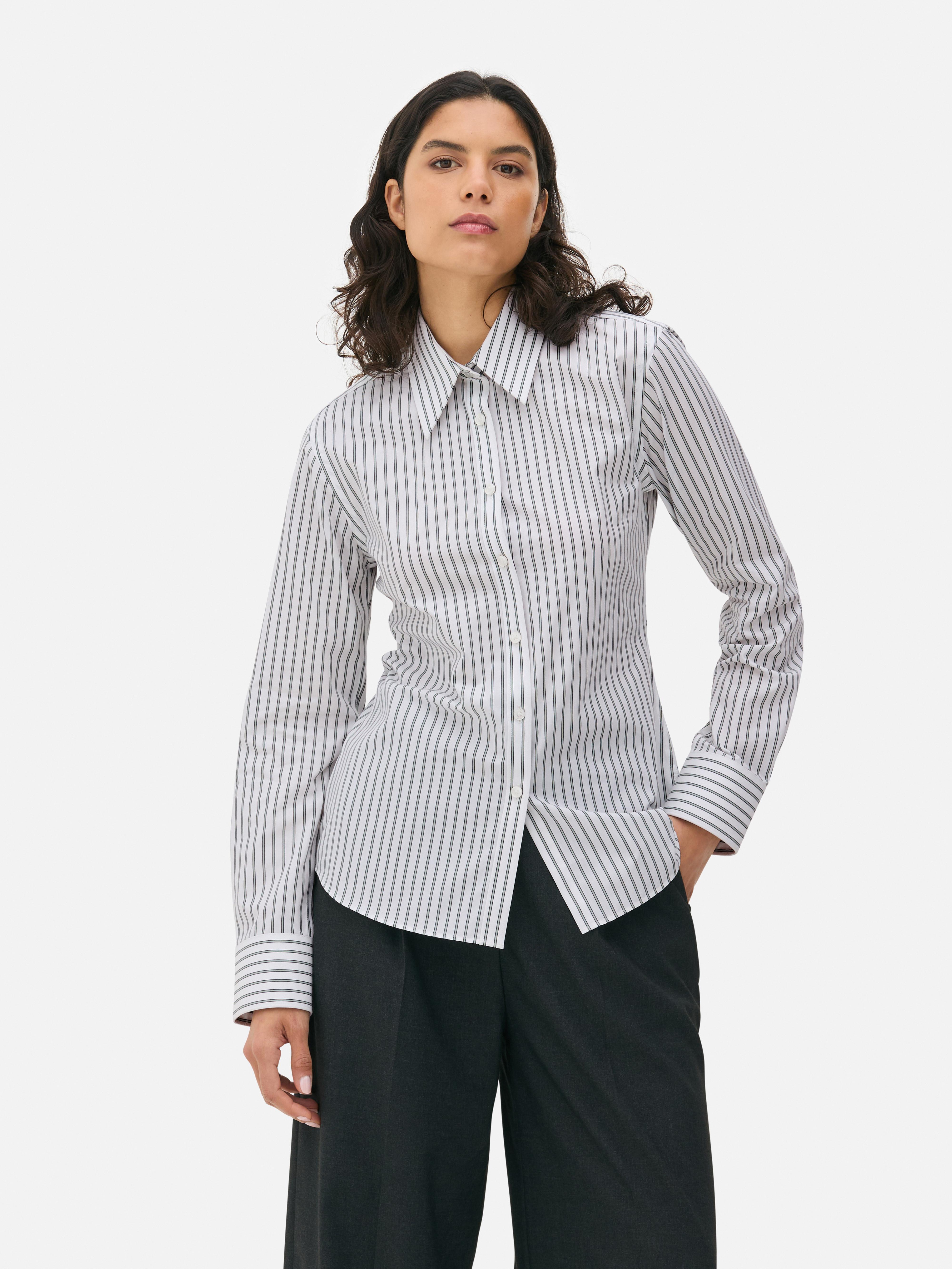 Rita Ora Pinstripe Shirt