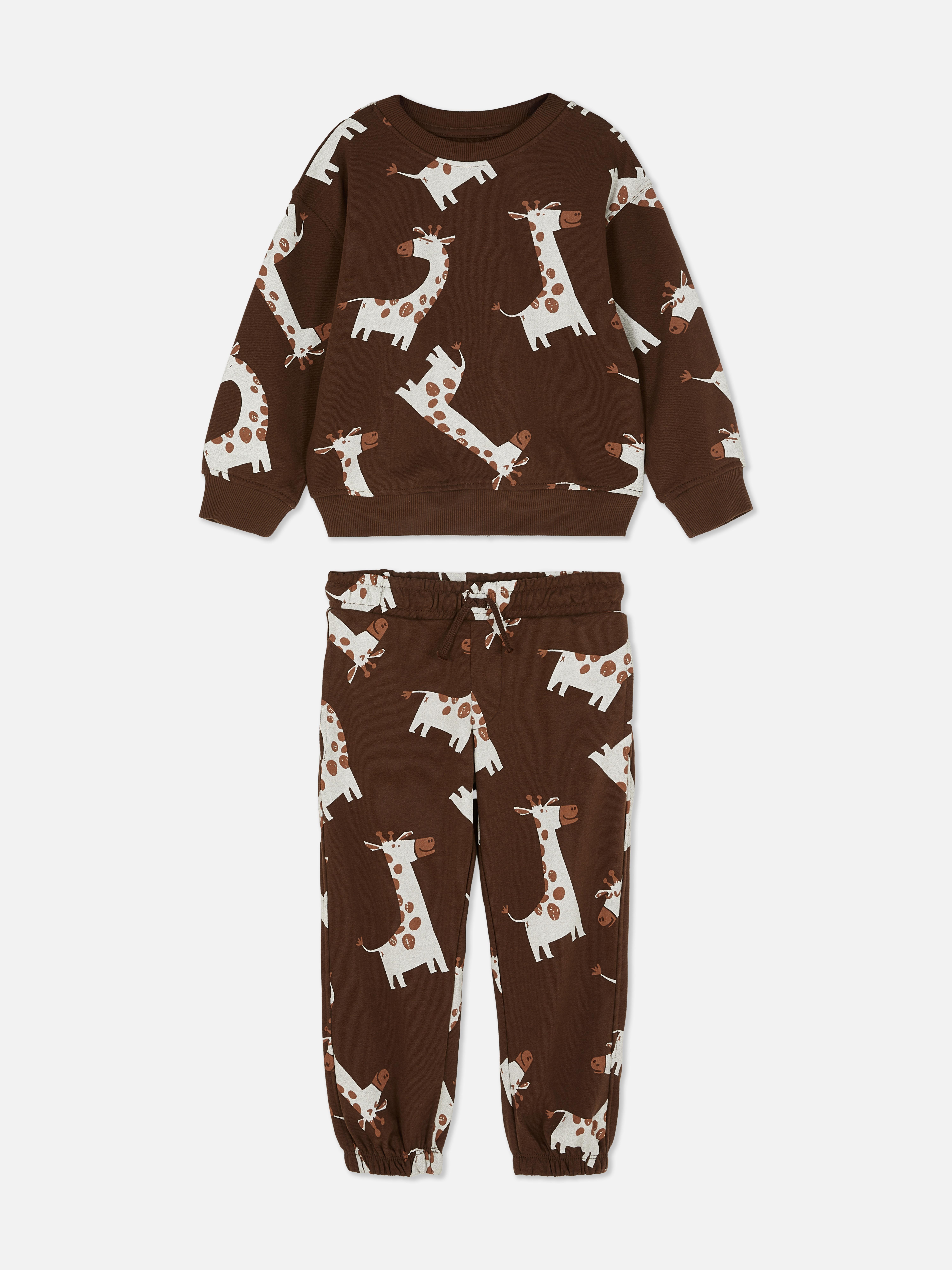 1.5-8yrs | Printed Sweatshirt and Sweatpants Set
