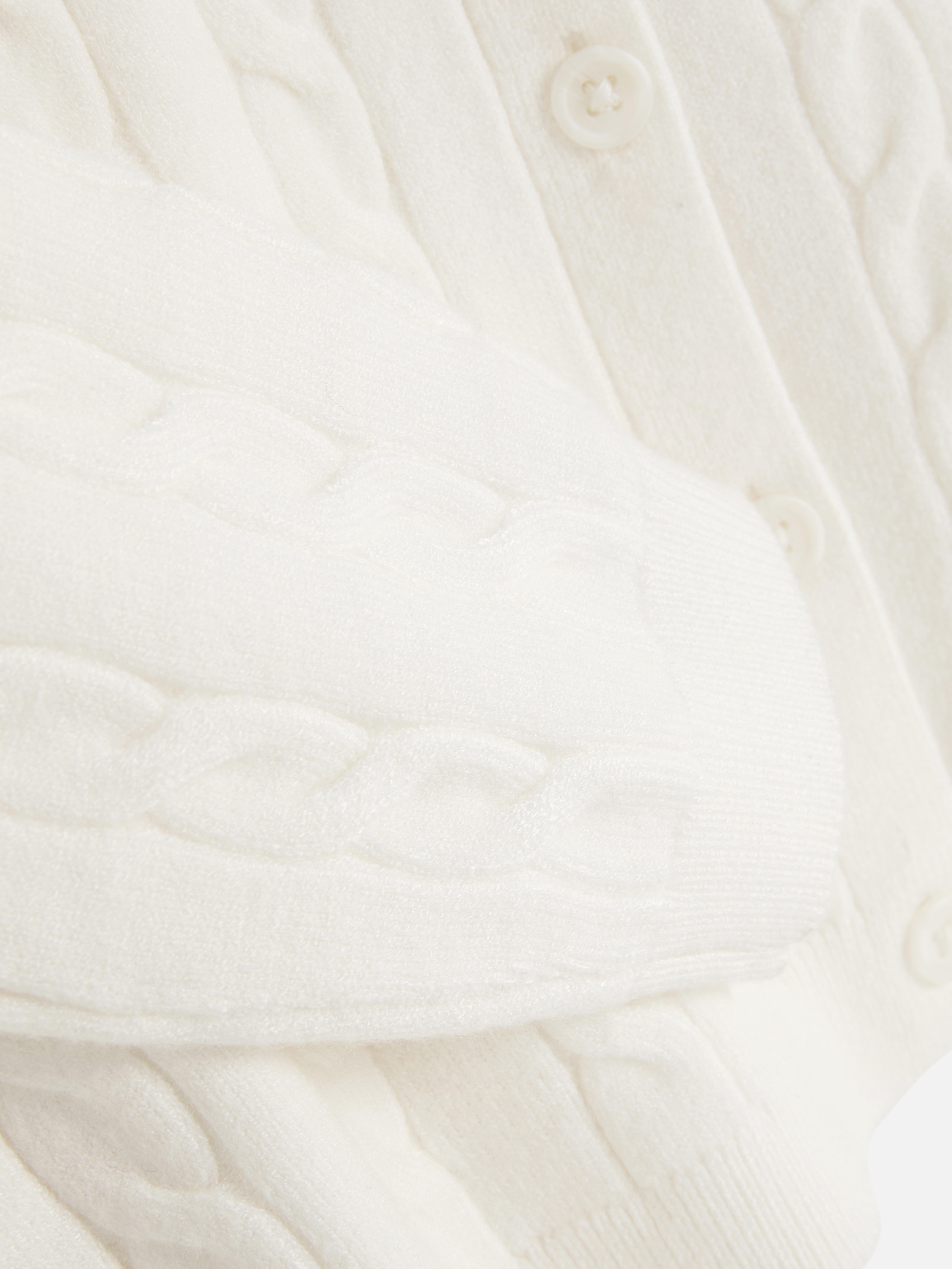 Round Neck Cable Knit Cardigan