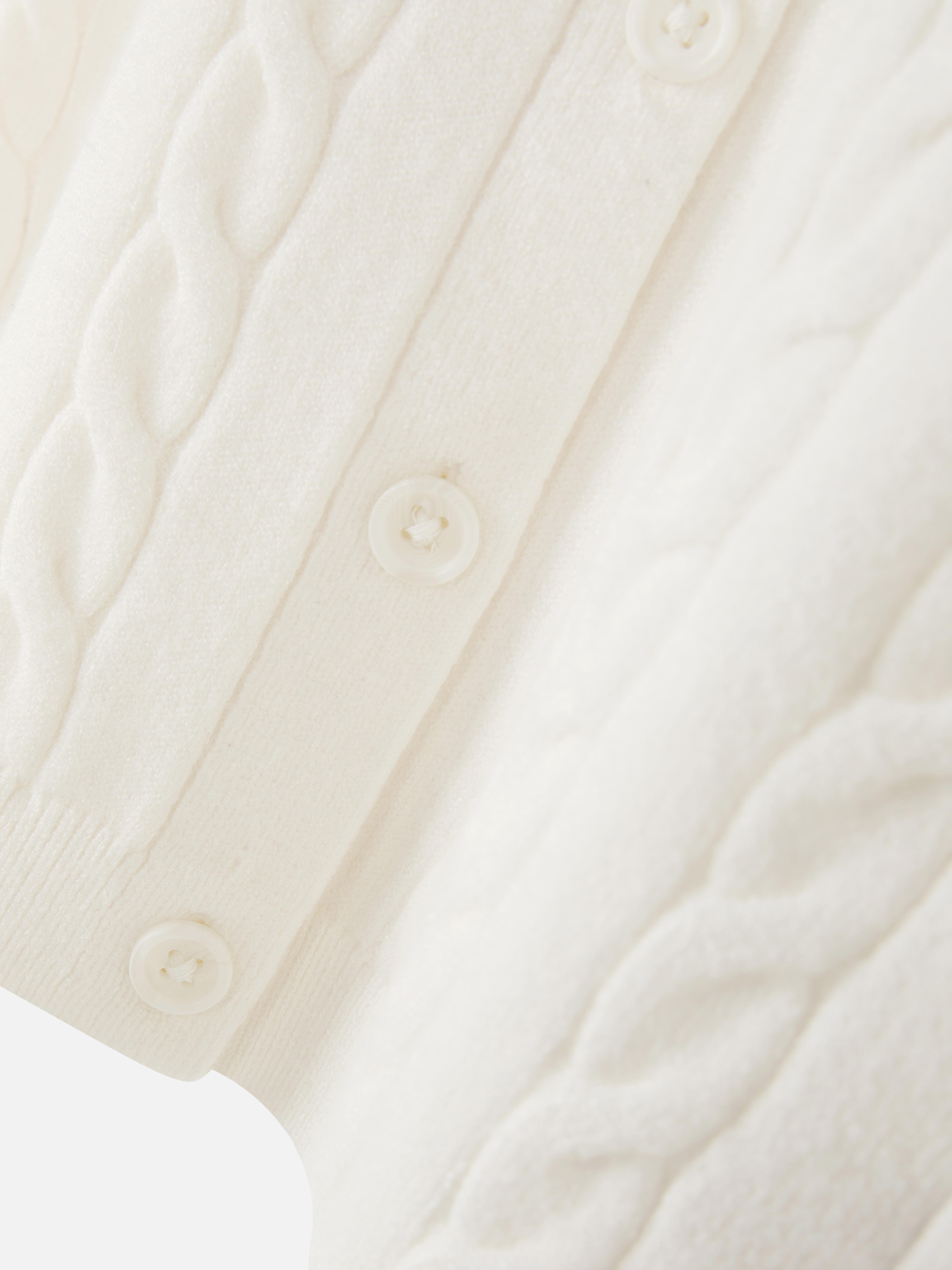 Round Neck Cable Knit Cardigan