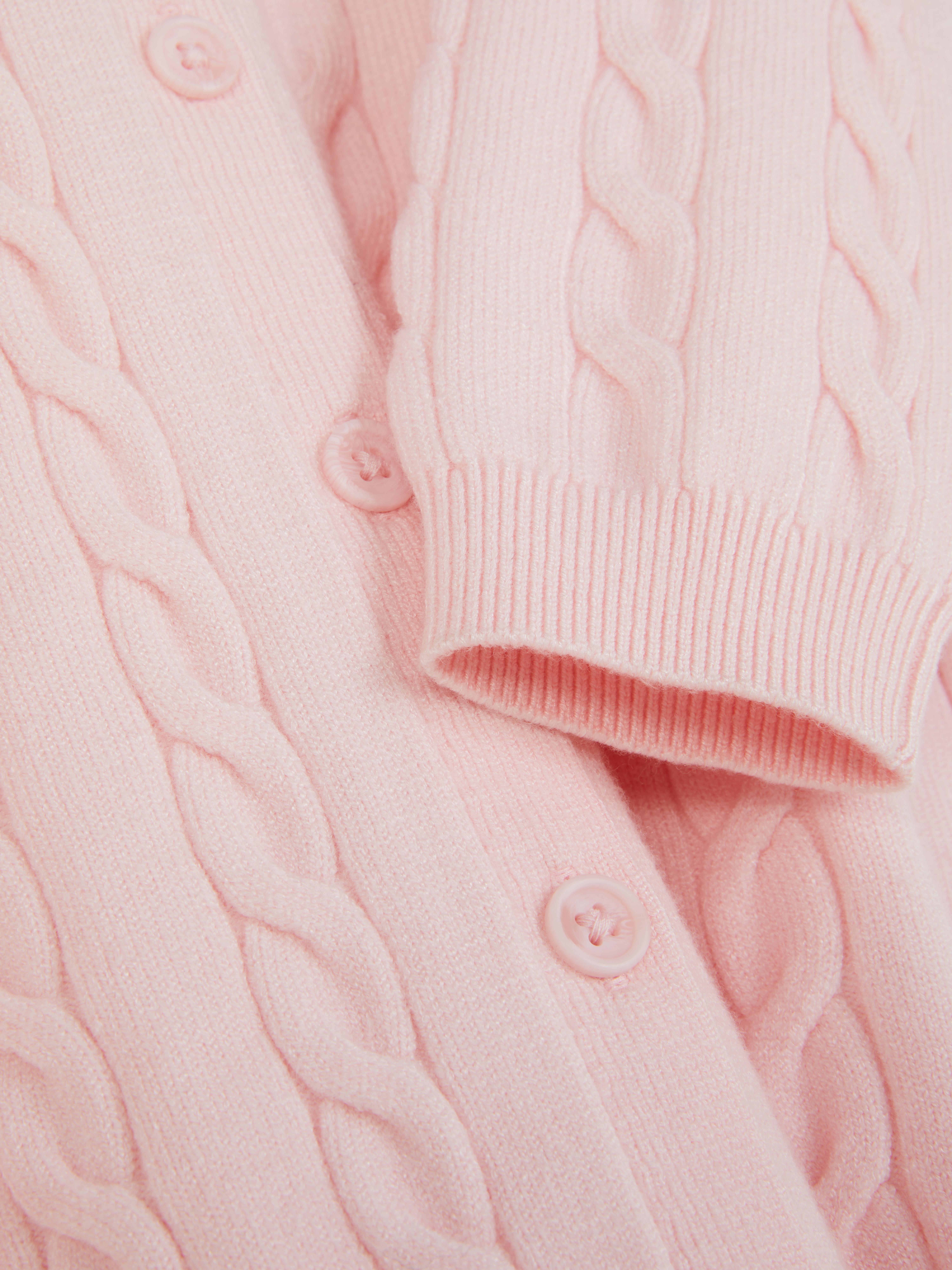 Round Neck Cable Knit Cardigan