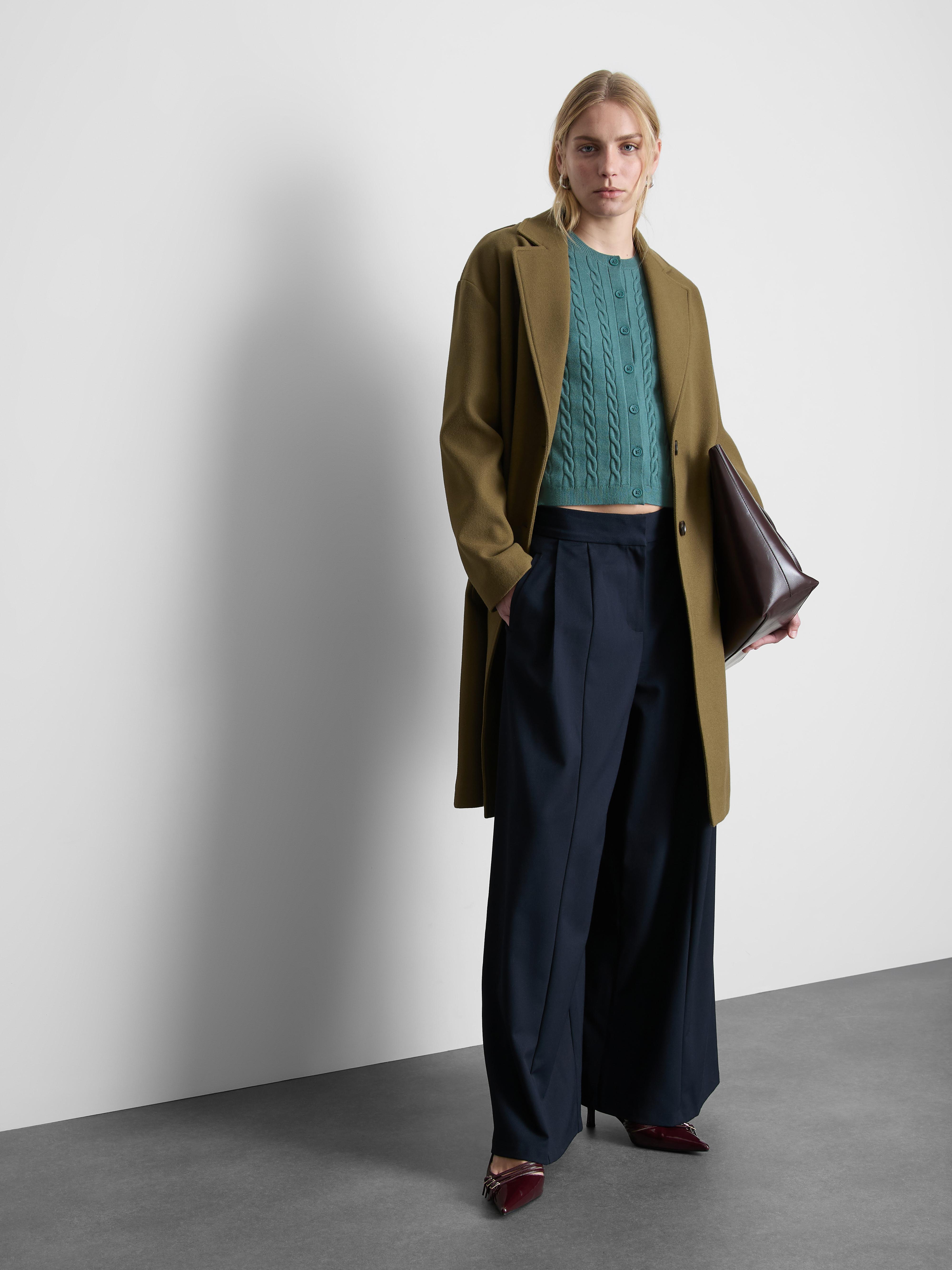 Kabelgebreid vest met ronde hals