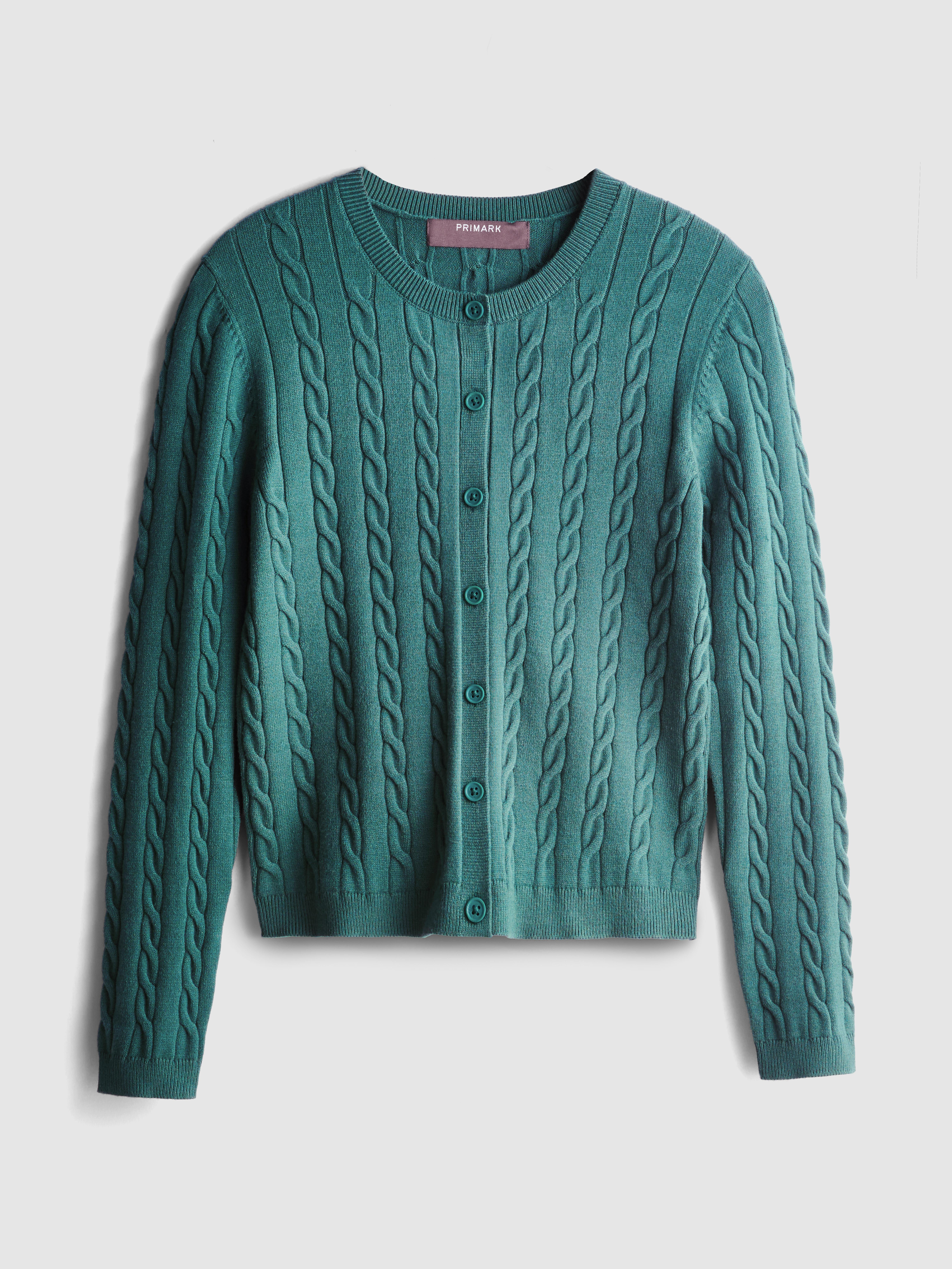 Kabelgebreid vest met ronde hals