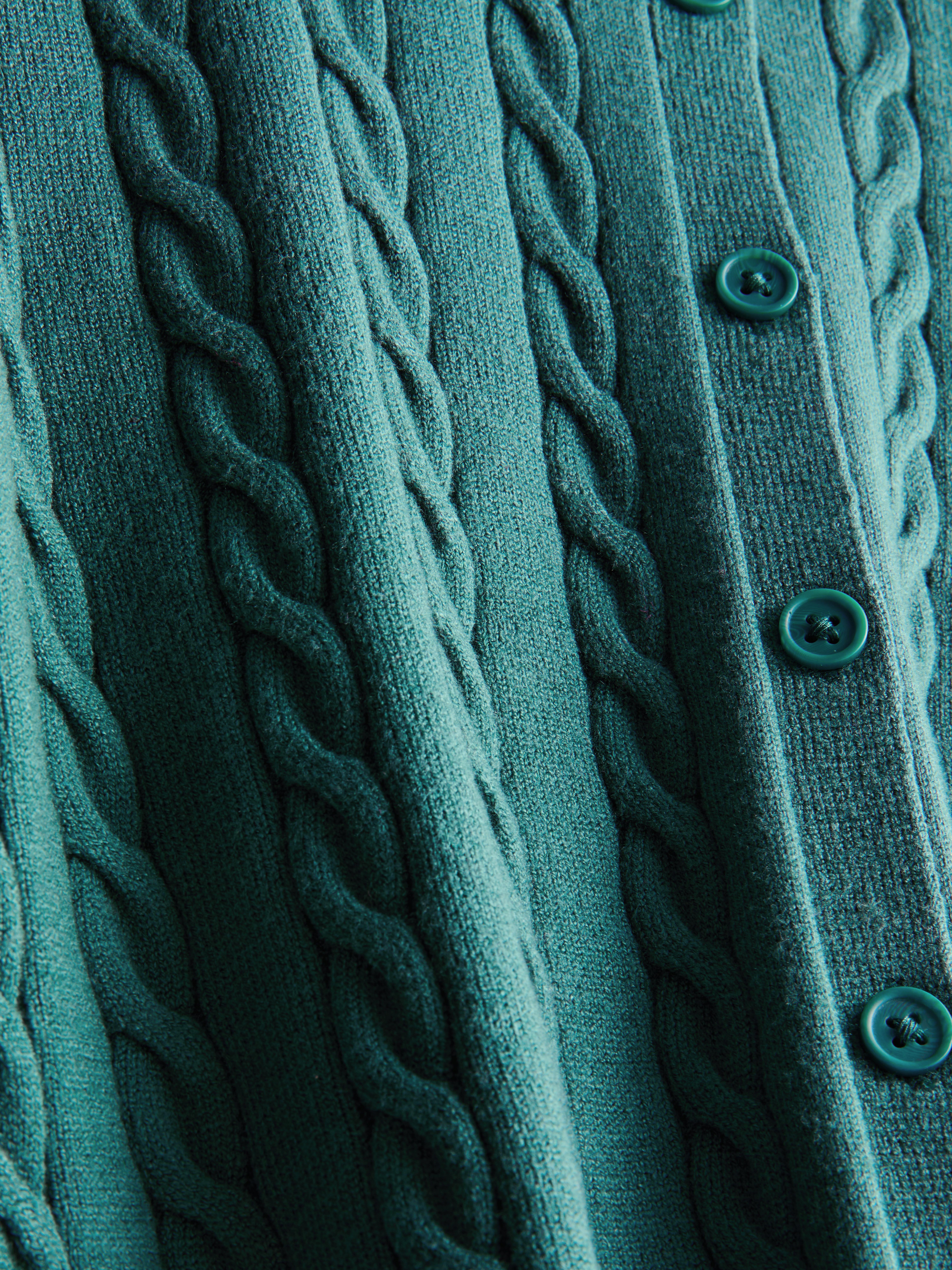 Kabelgebreid vest met ronde hals