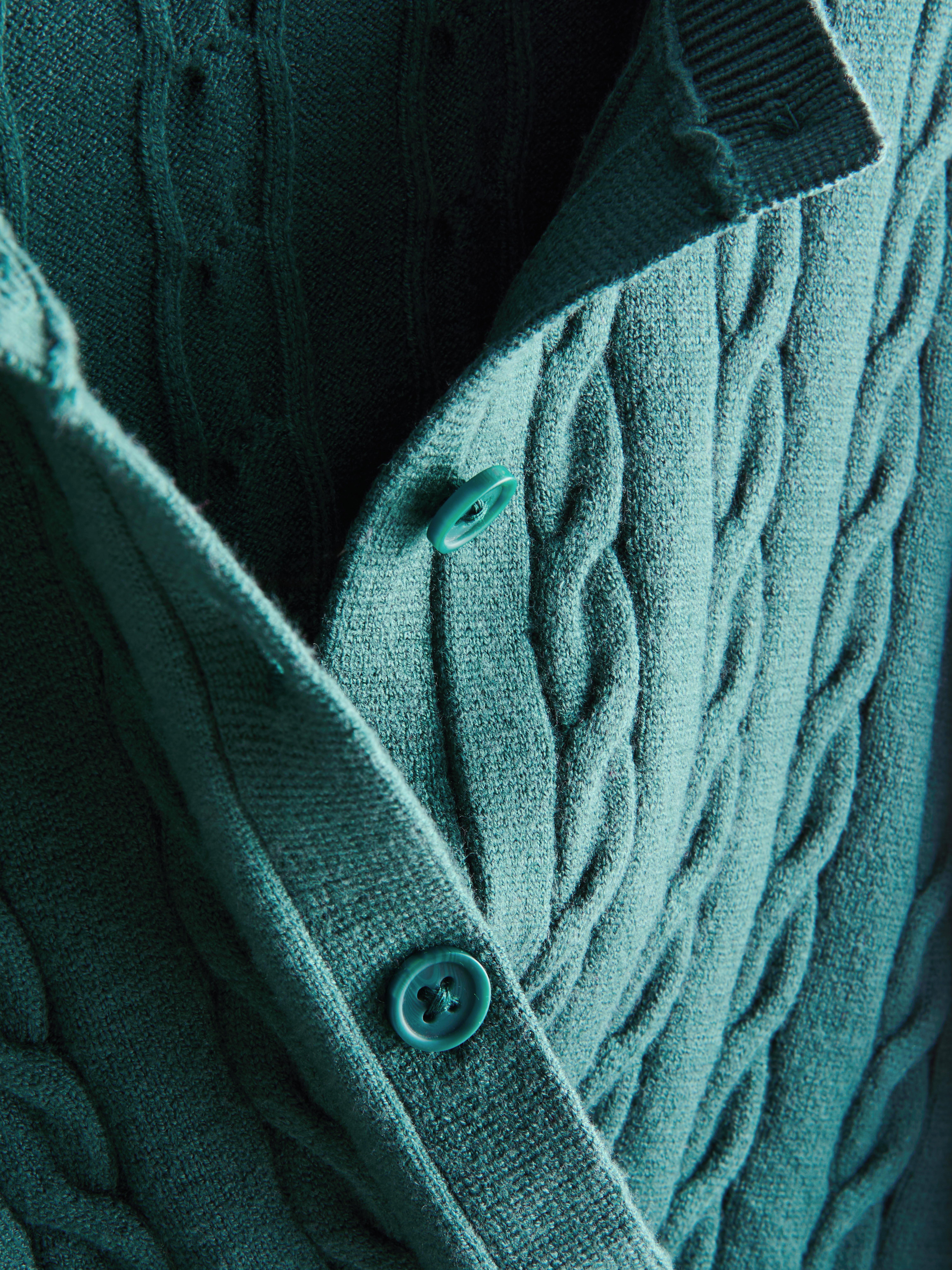 Kabelgebreid vest met ronde hals