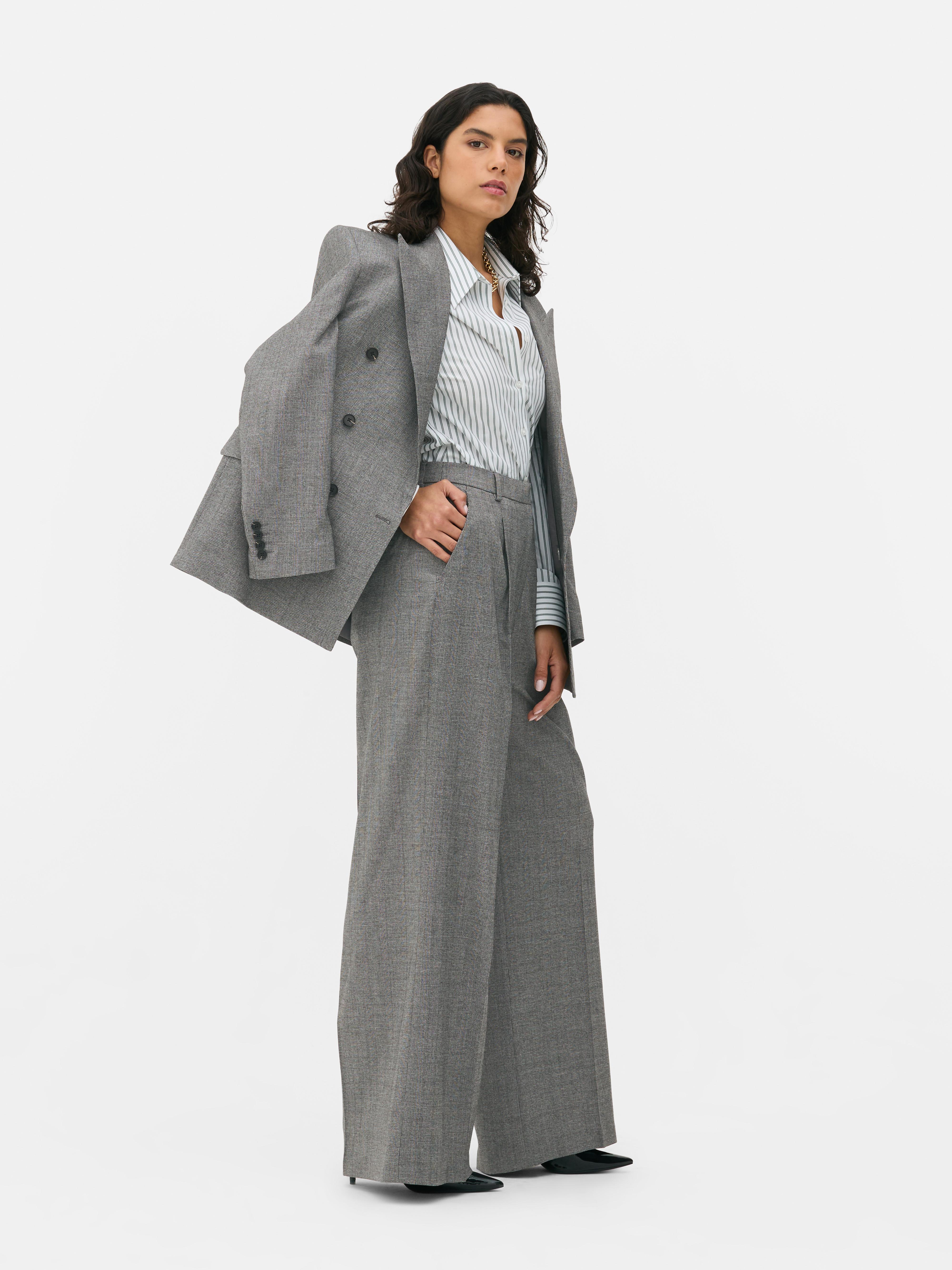 Rita Ora High Waisted Check Trousers