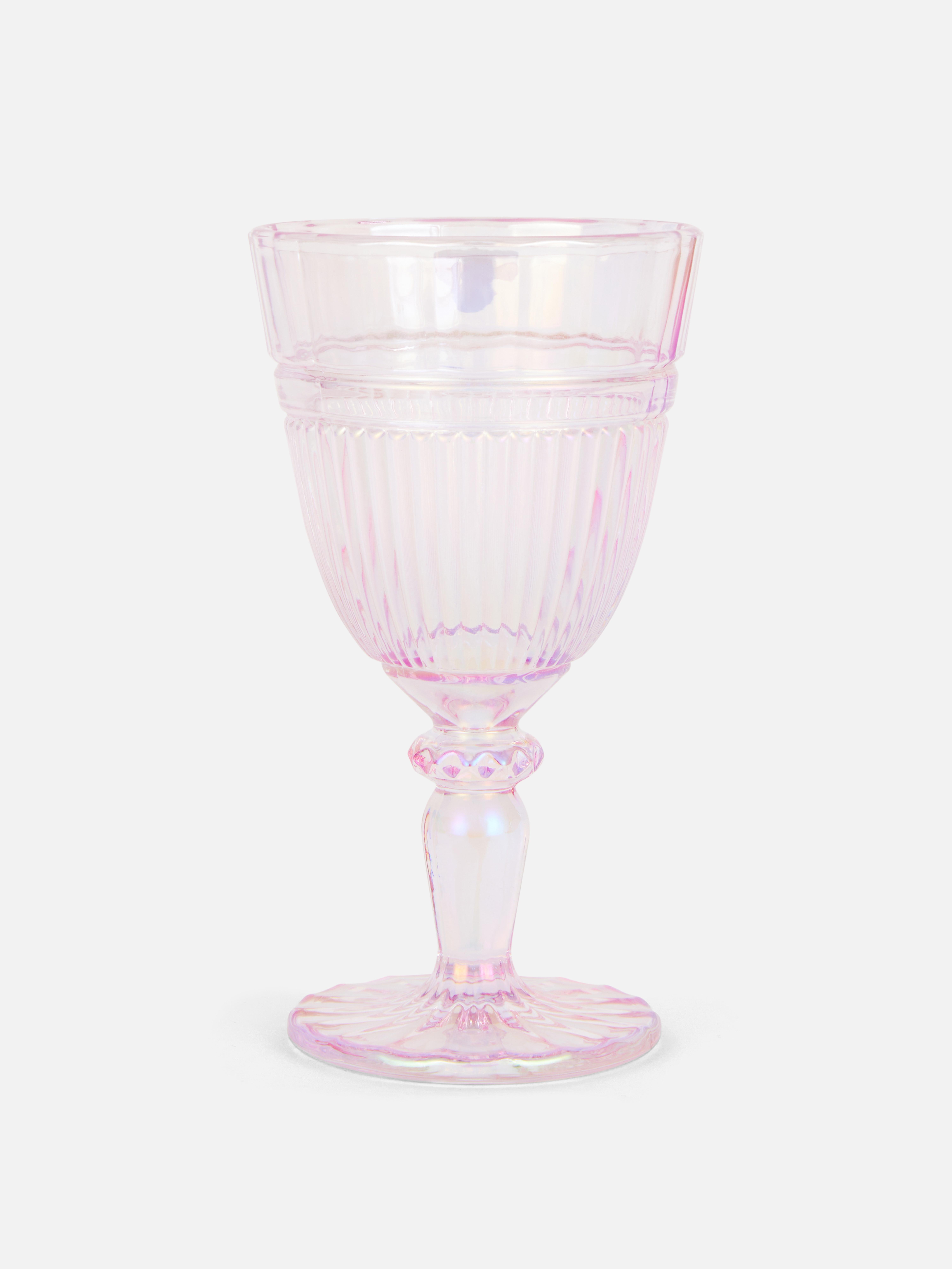 Wijnglas met reliëf Roze
