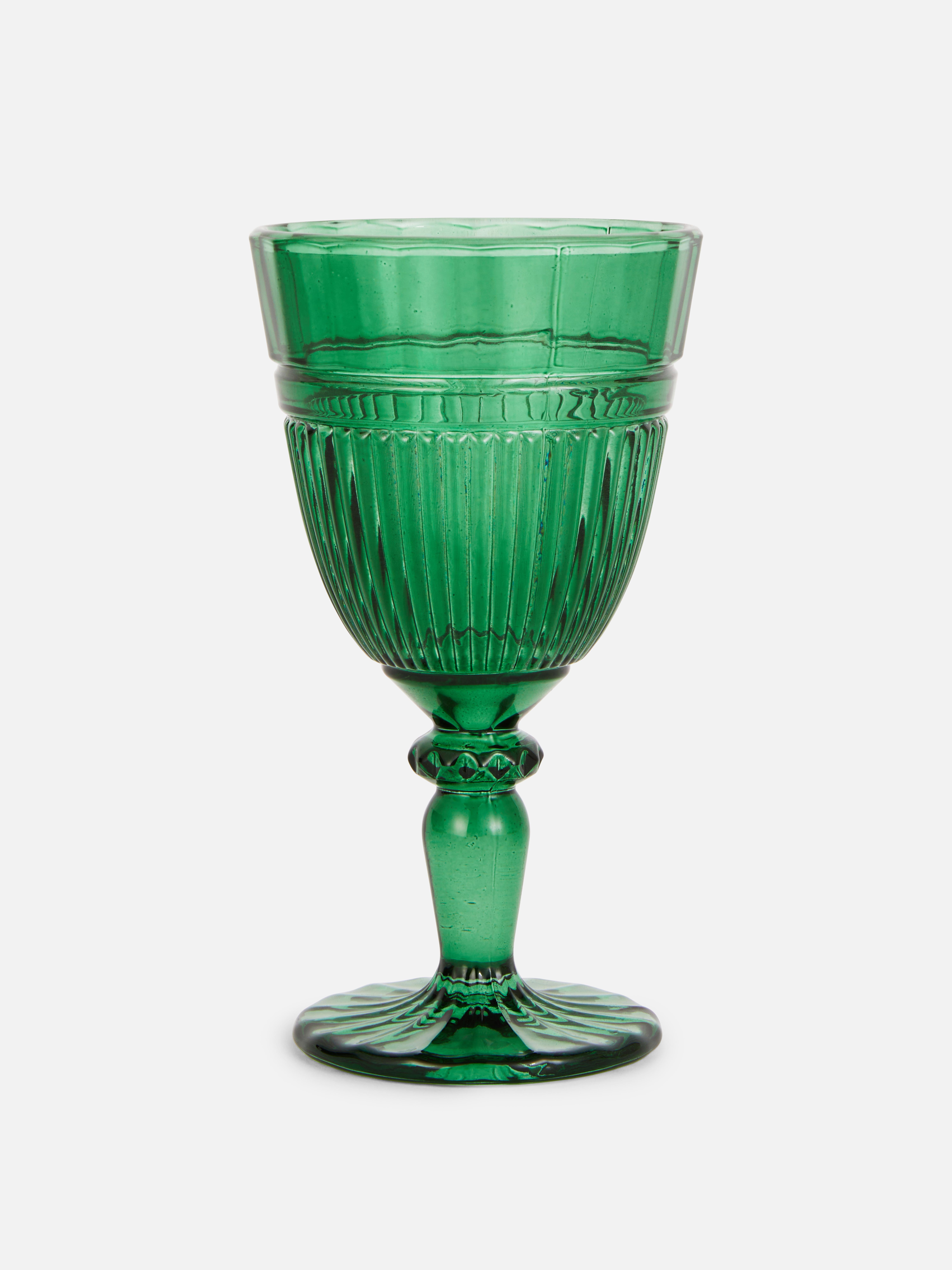 Wijnglas met reliëf Groen
