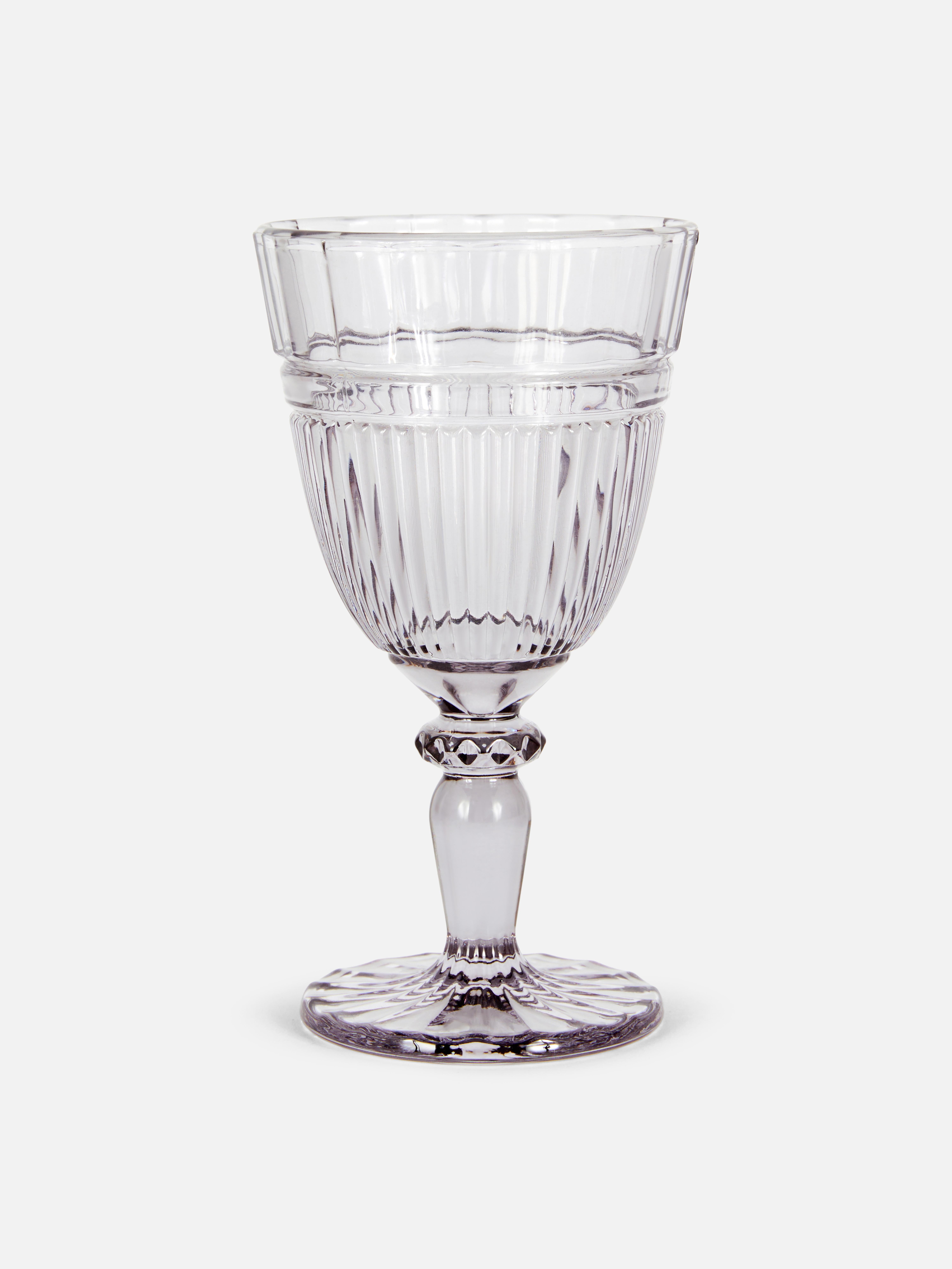 Wijnglas met reliëf Grijs