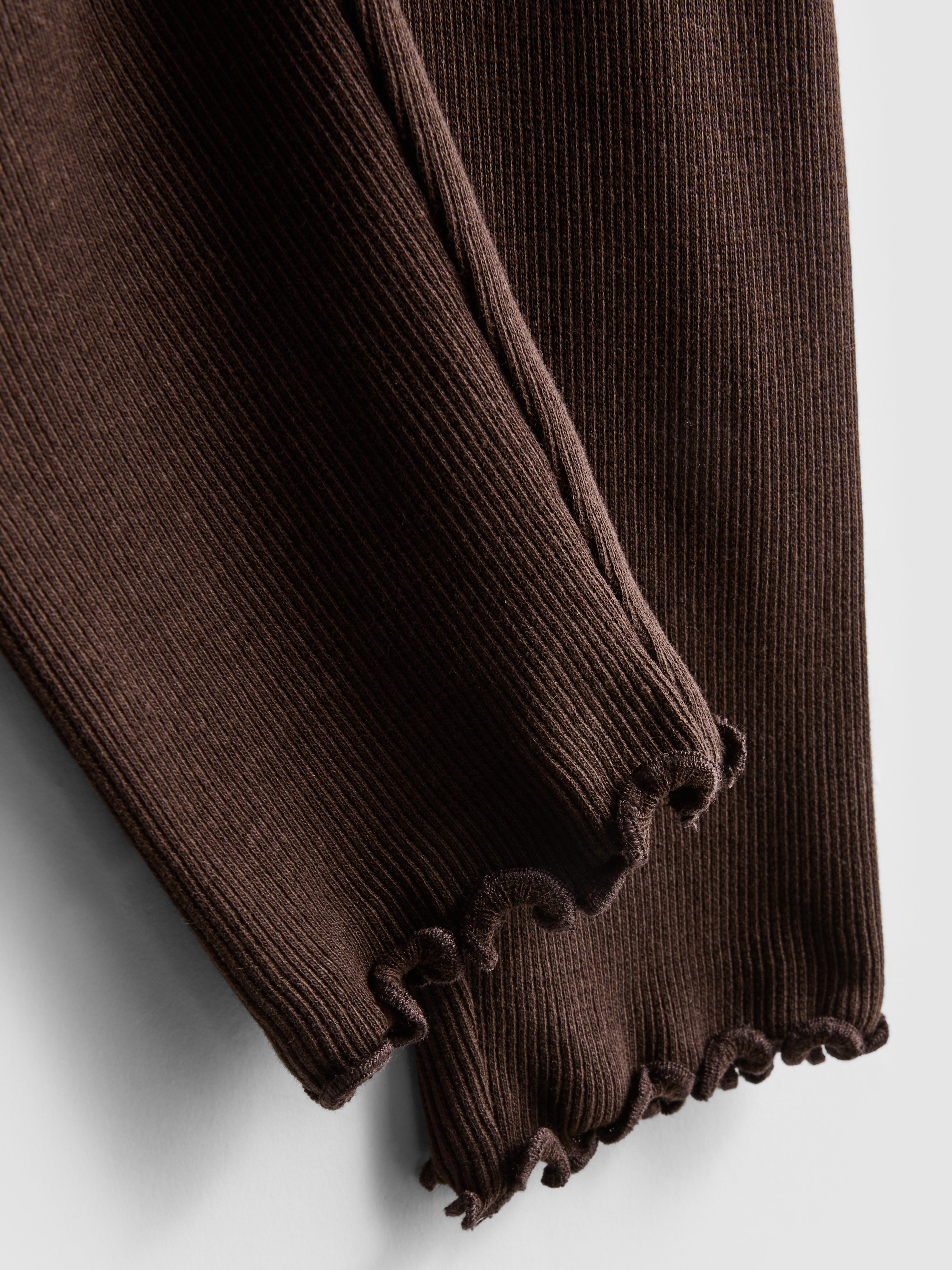 Girls 1.5-8yrs | Ribbed Lettuce Trim Leggings