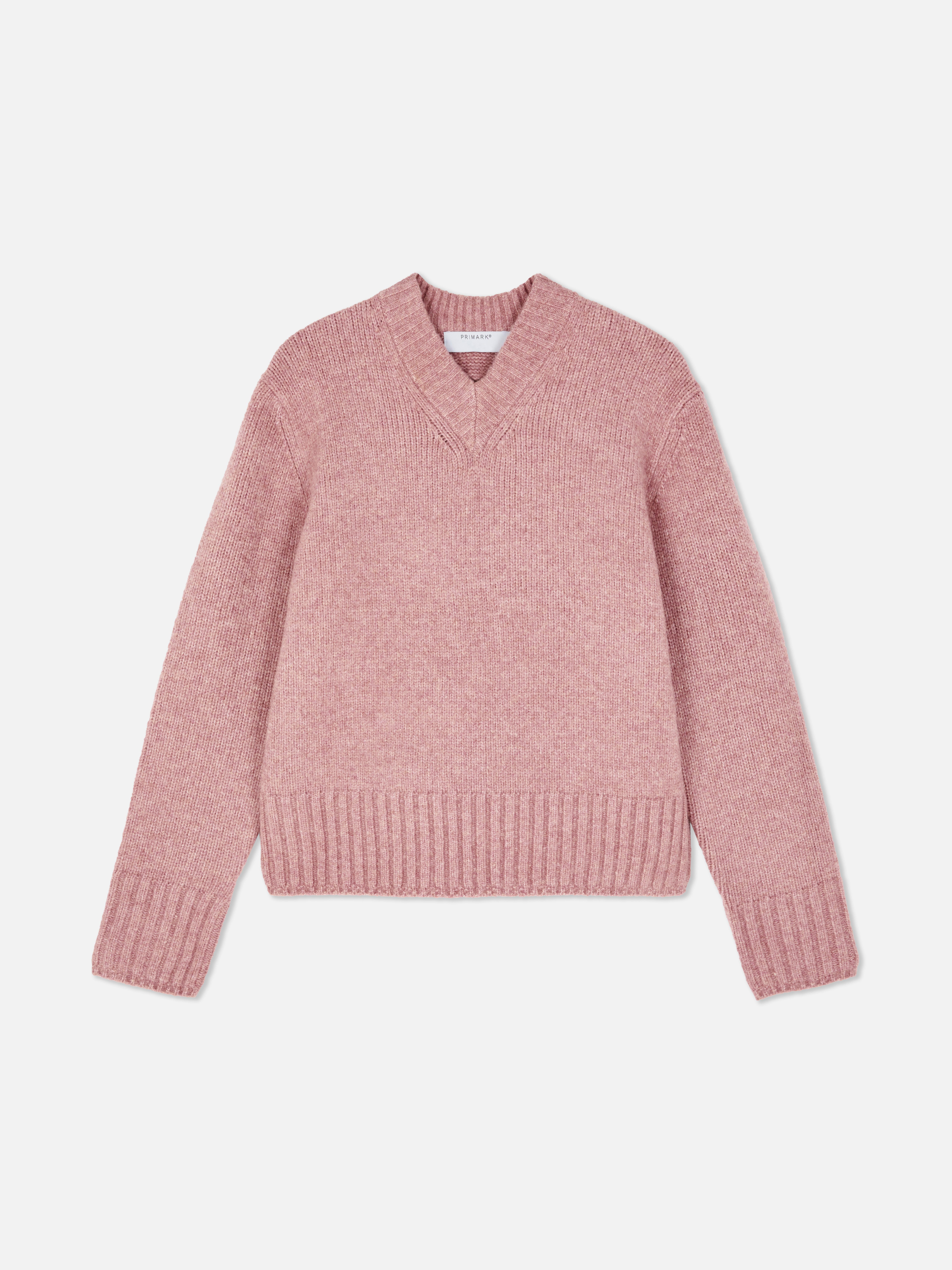 Niezbędny dzianinowy sweter z dekoltem w serek
