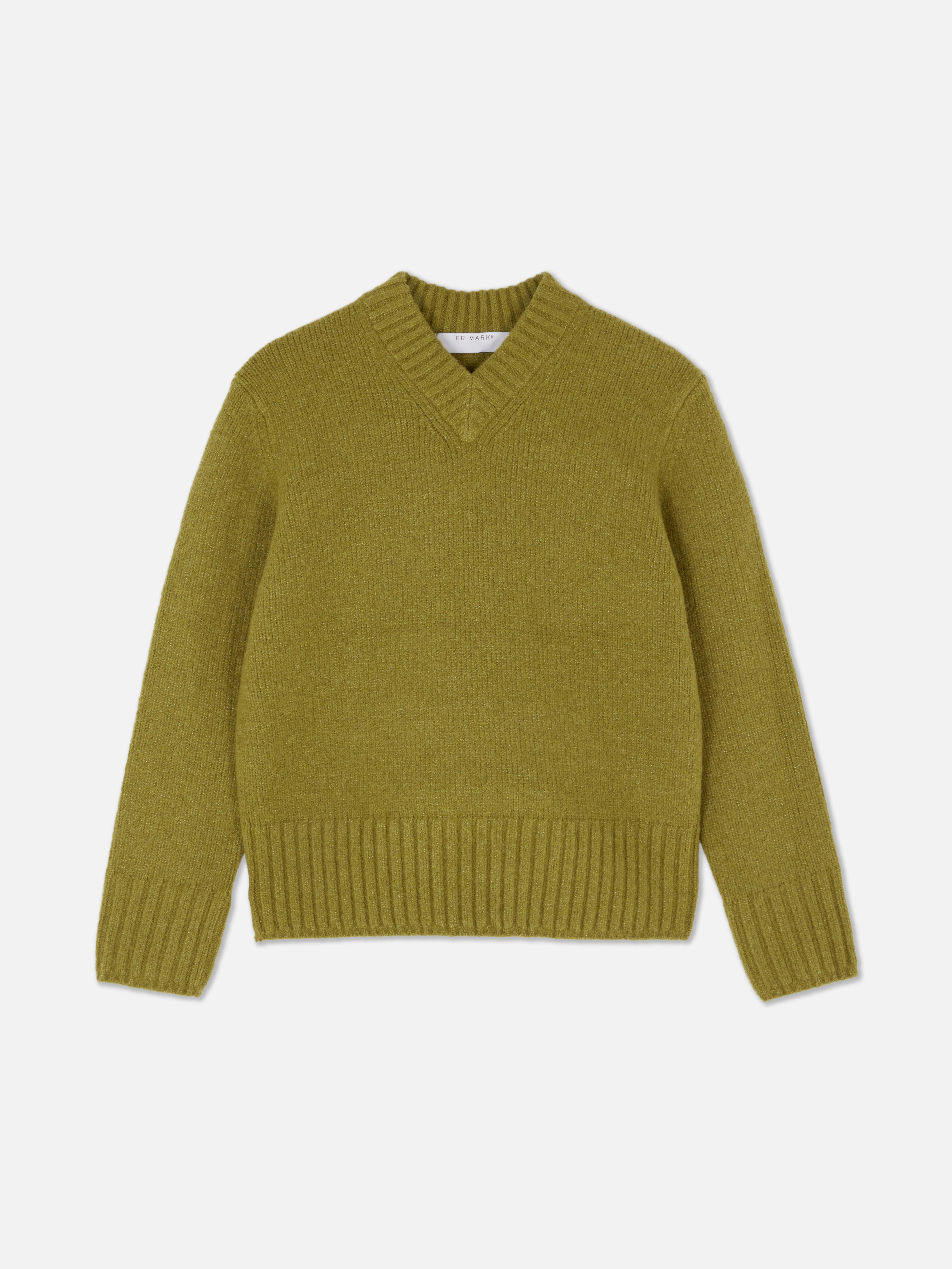 Jersey de punto básico con cuello de pico