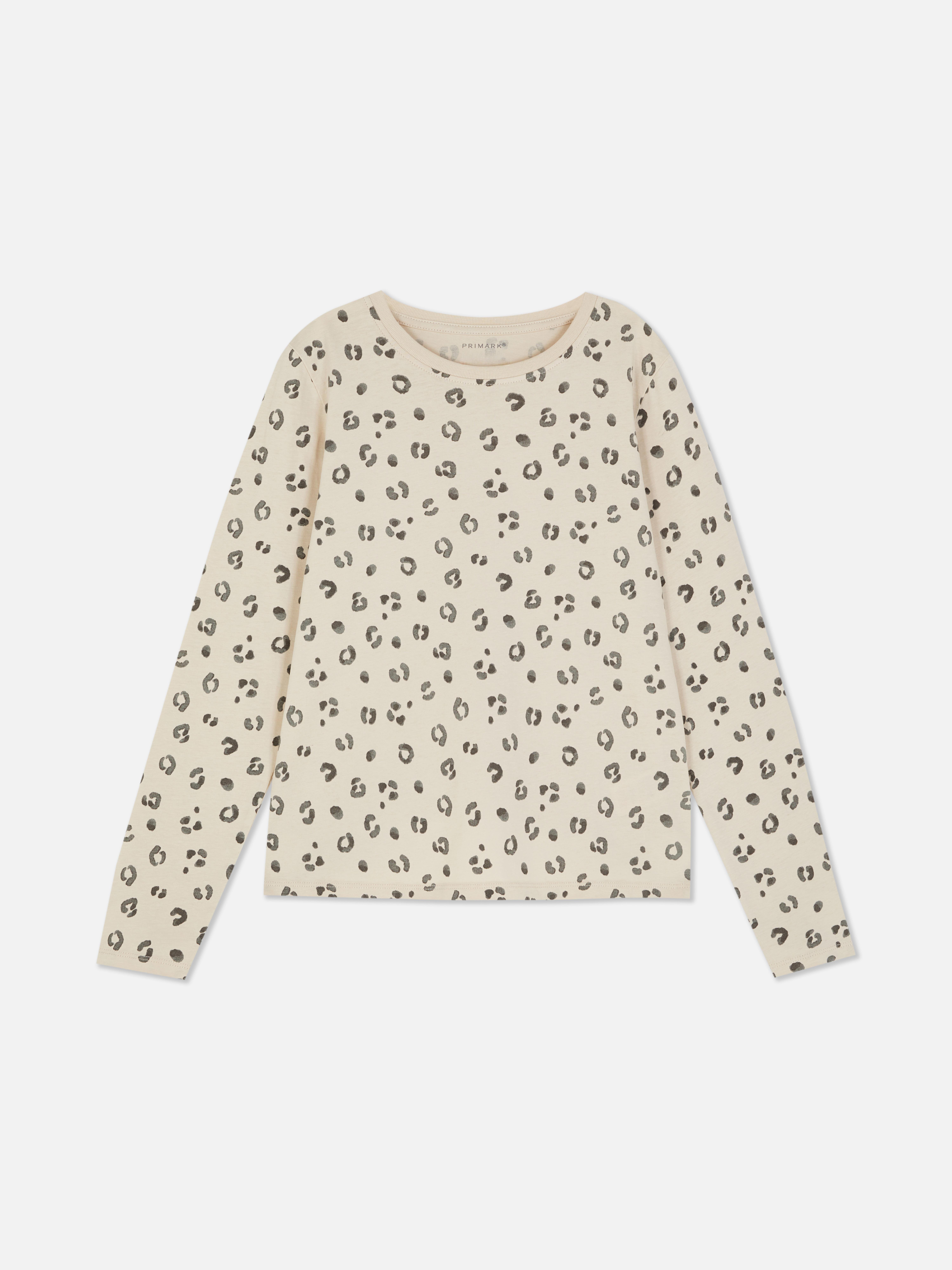7 - 15 ani | Tricou cu mânecă lungă și model leopard