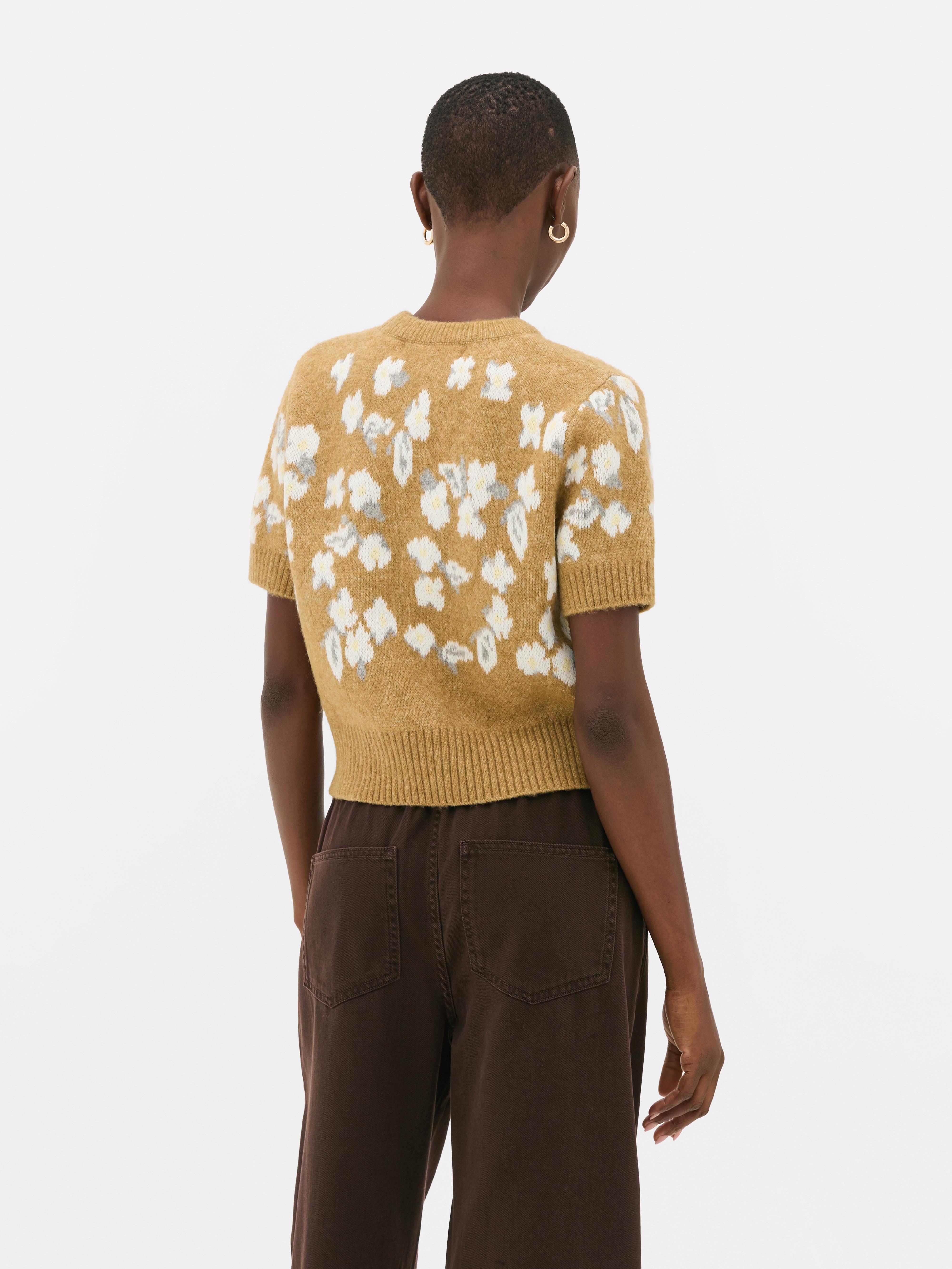 Jersey de punto jacquard con diseño floral