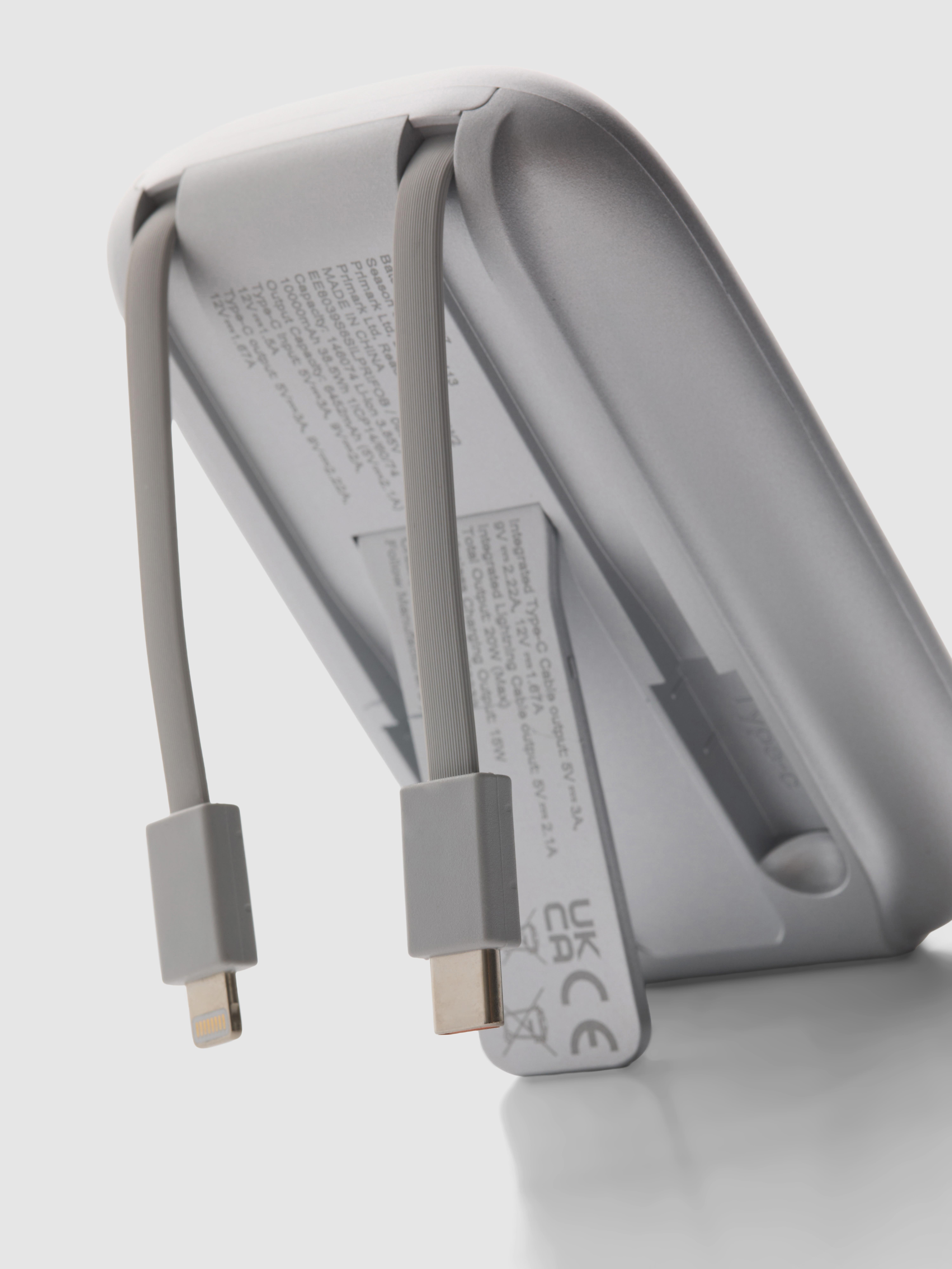 Carregador portátil integrado s/ fios 10 000 mAh