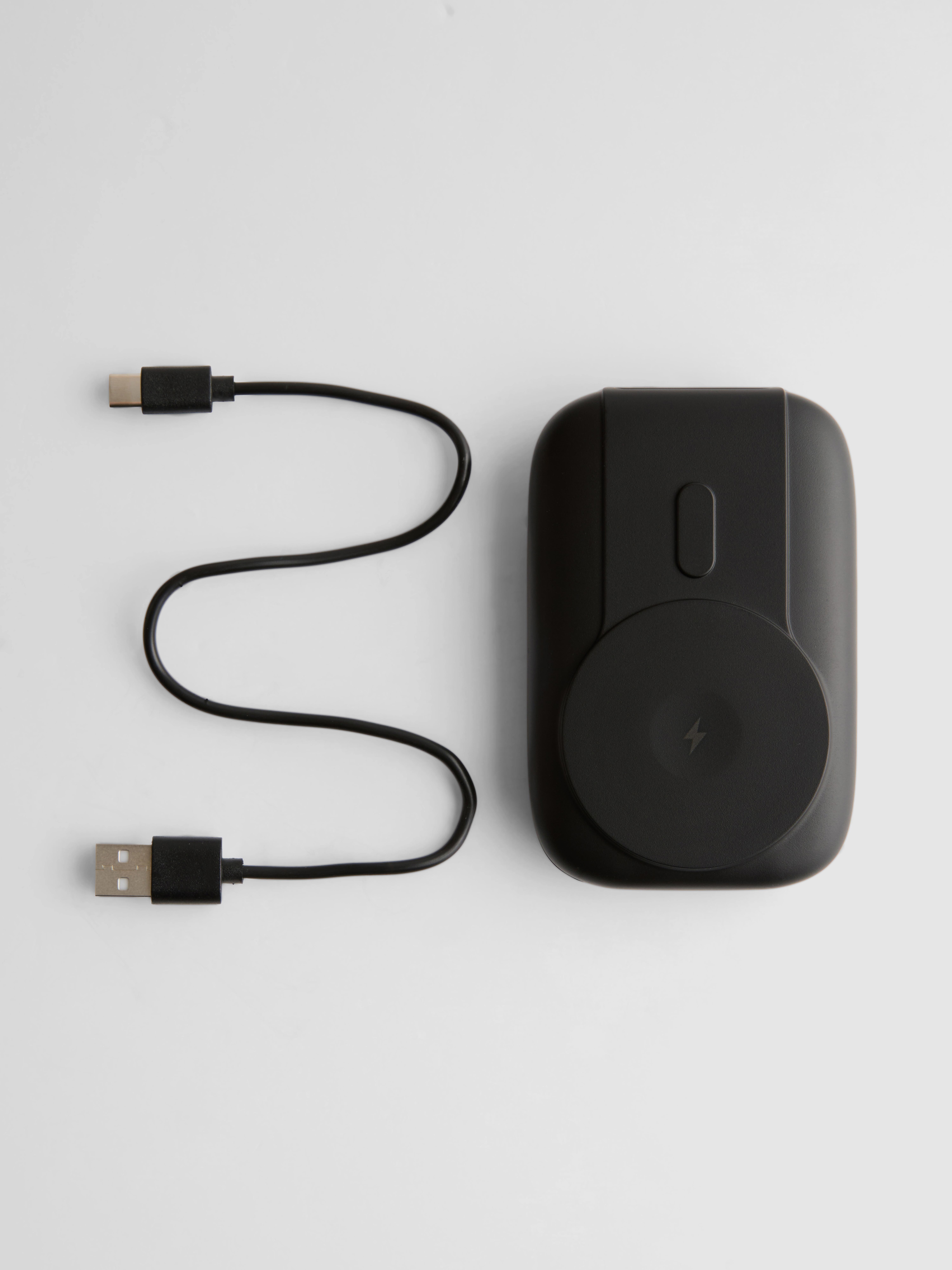 Carregador portátil integrado s/ fios 10 000 mAh Preto
