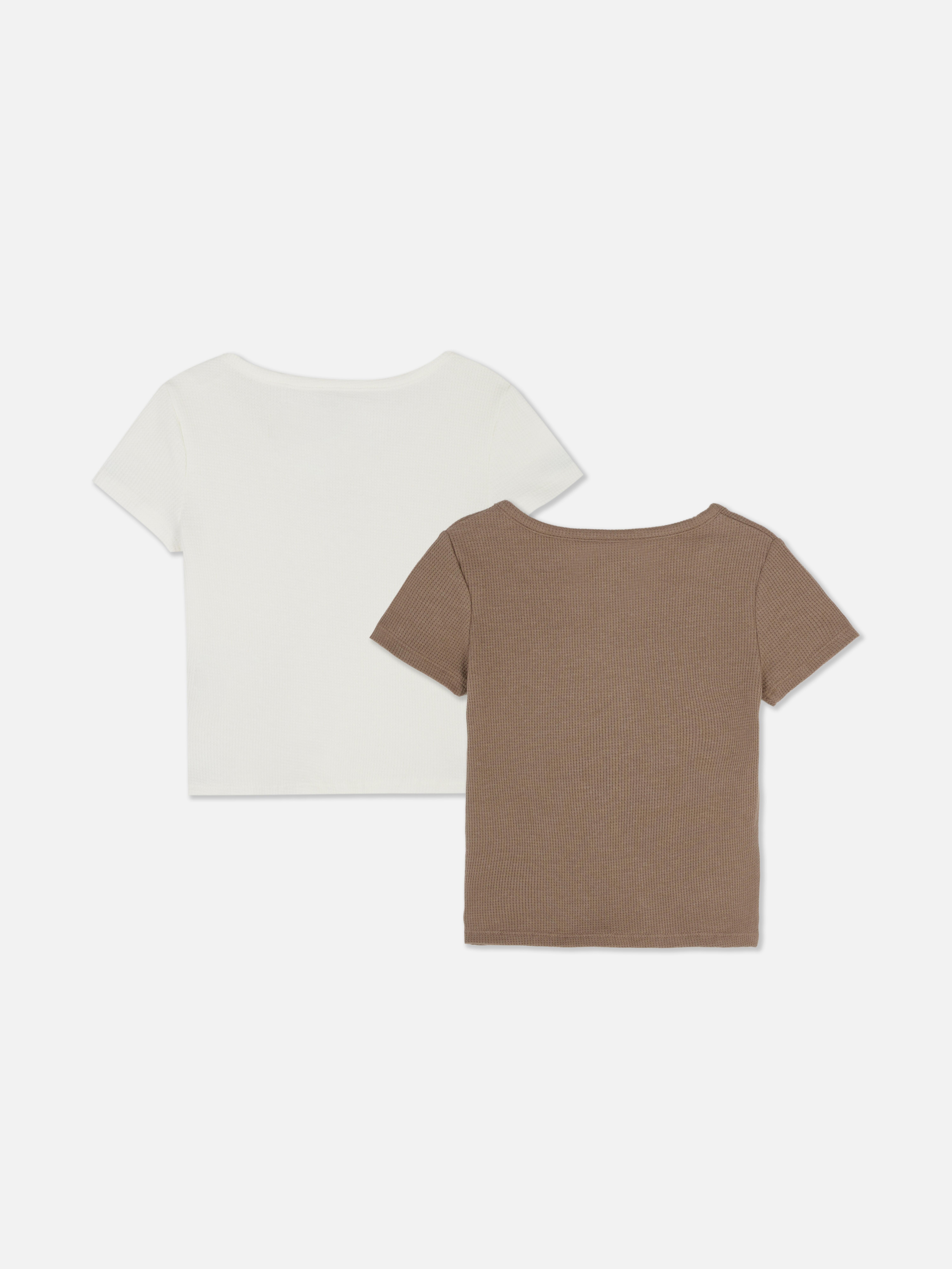 7-15yrs | 2pk Waffle Henley T-Shirts
