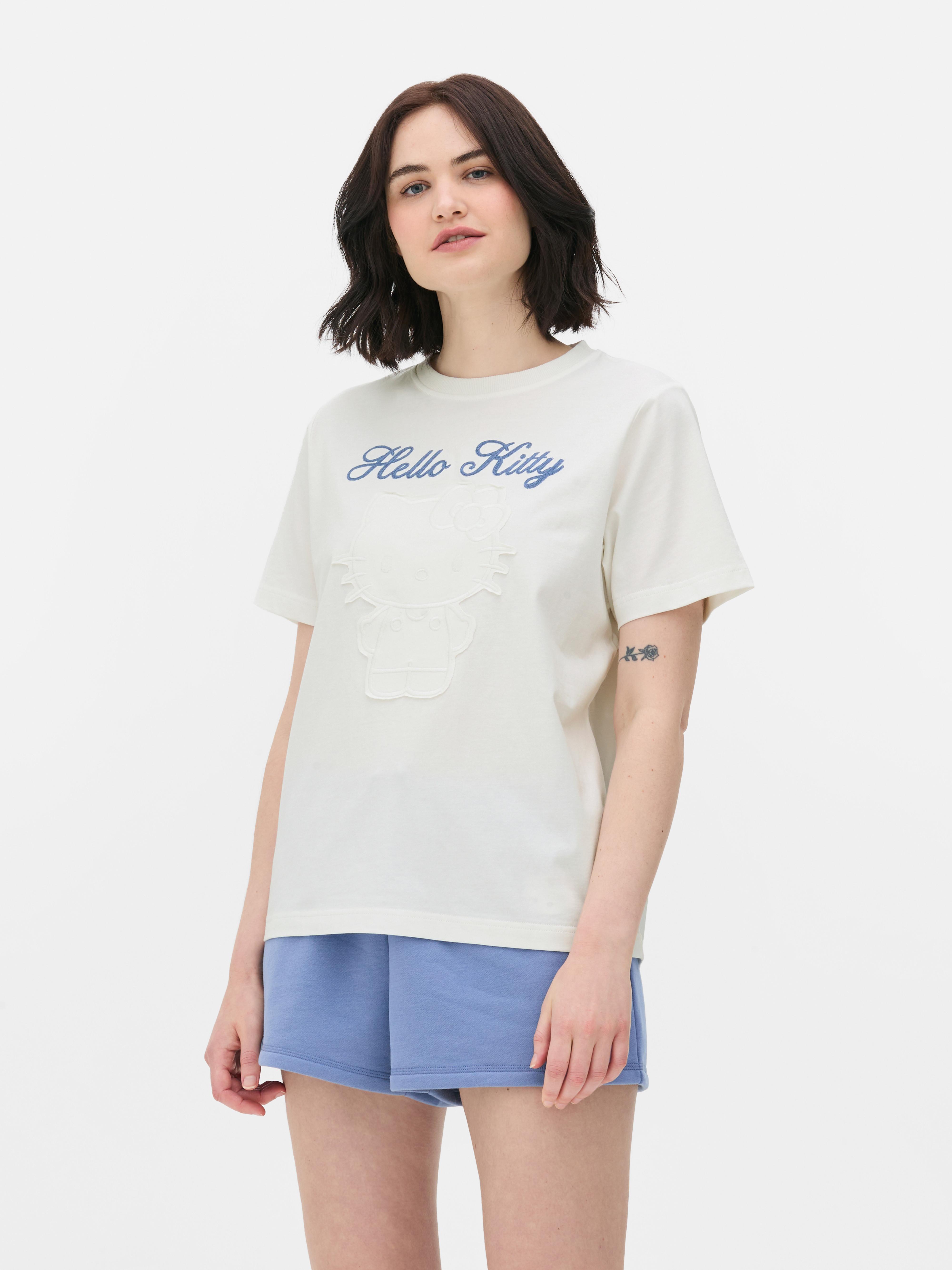 Camiseta de manga corta en relieve de Hello Kitty