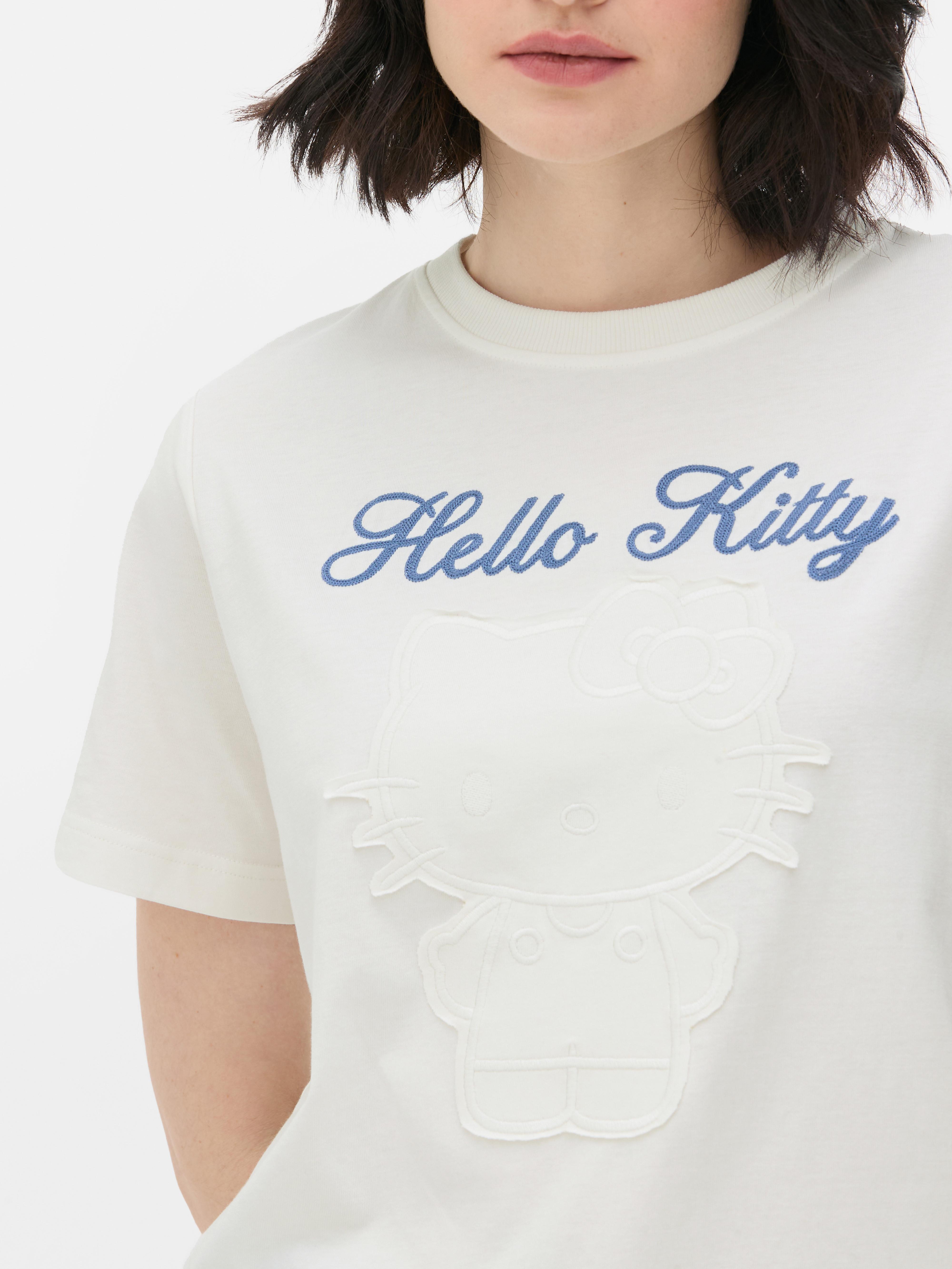 Camiseta de manga corta en relieve de Hello Kitty