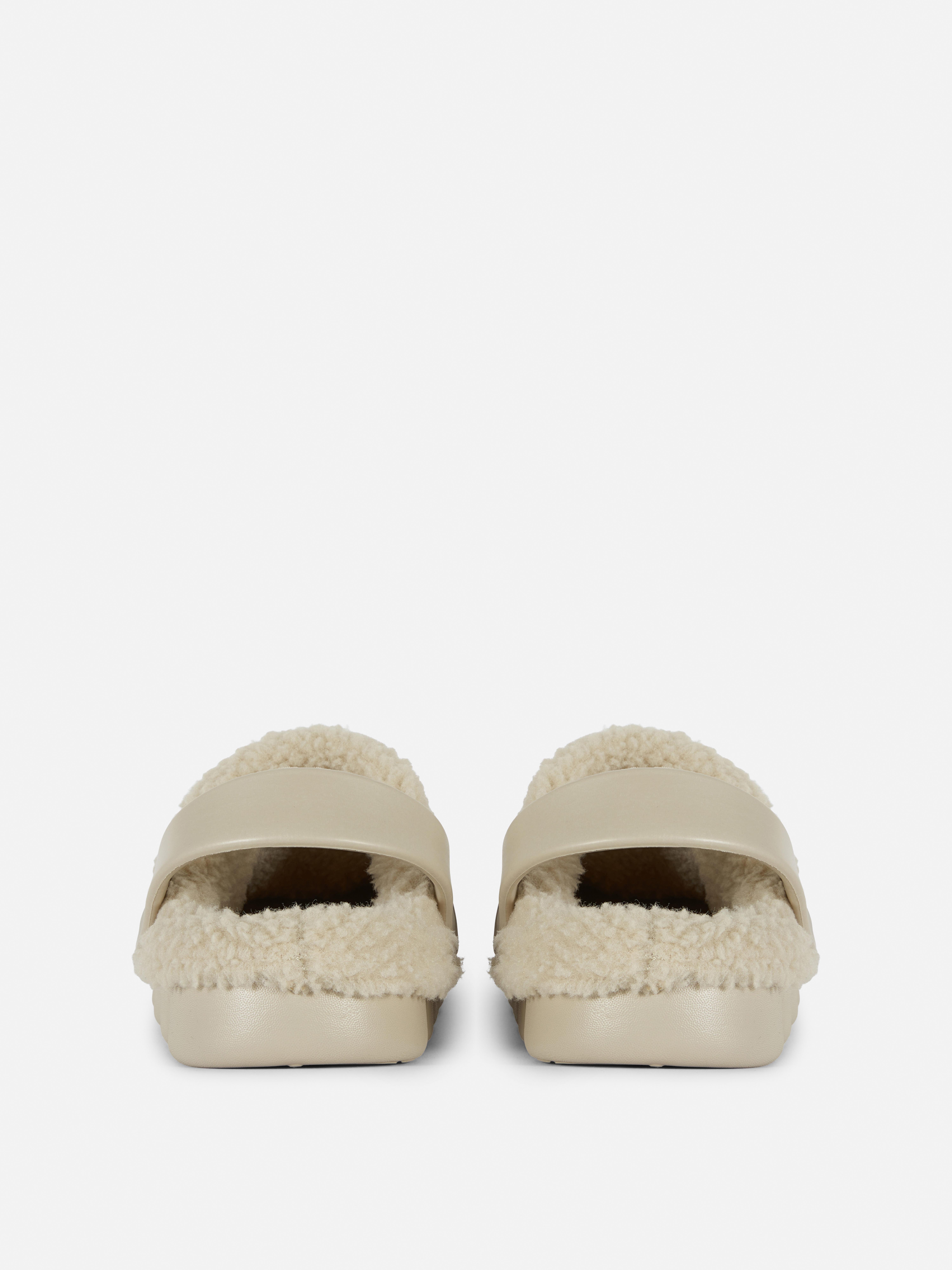 Football Faux Fur Lined Slipper Clogs