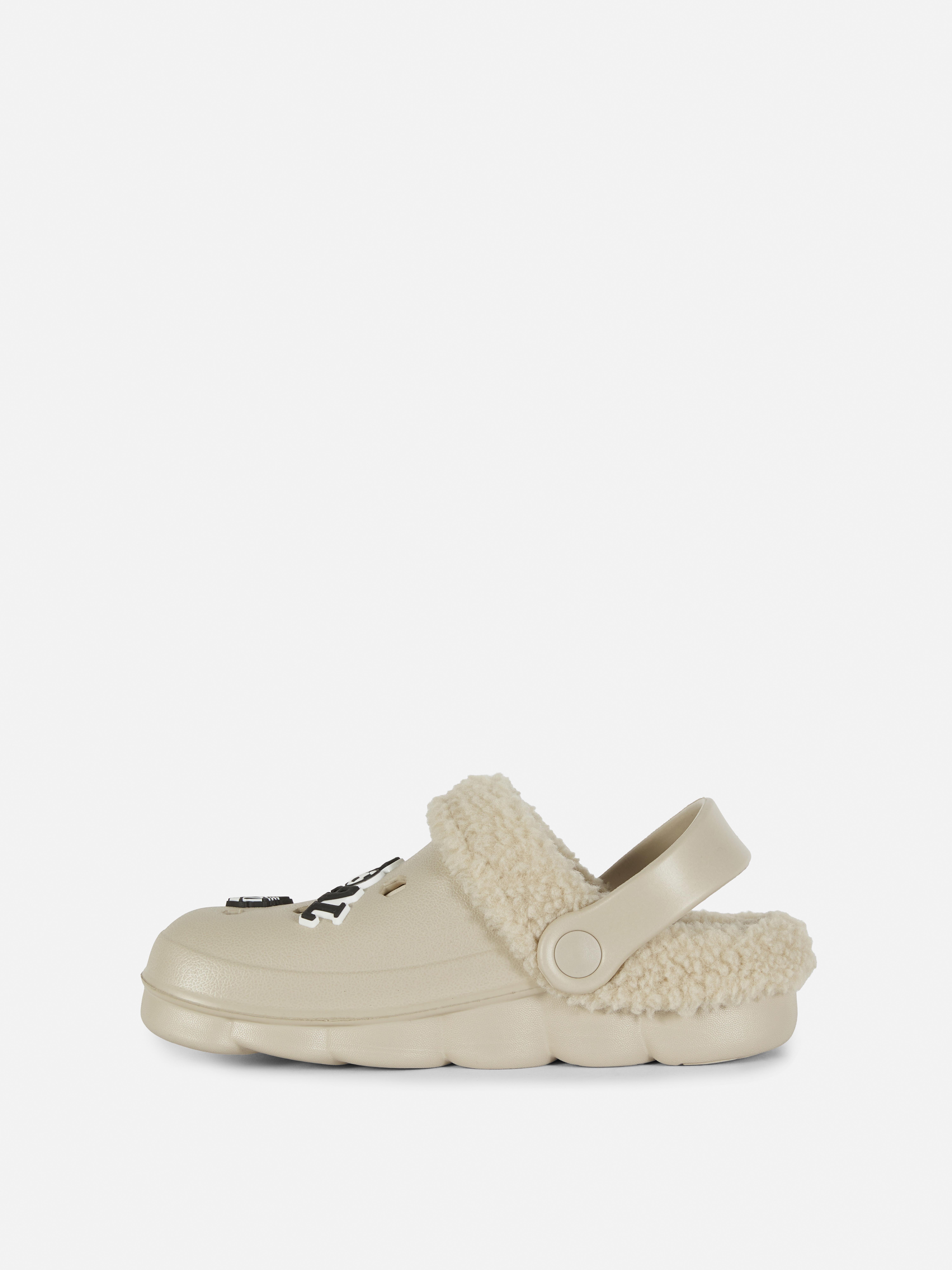 Football Faux Fur Lined Slipper Clogs