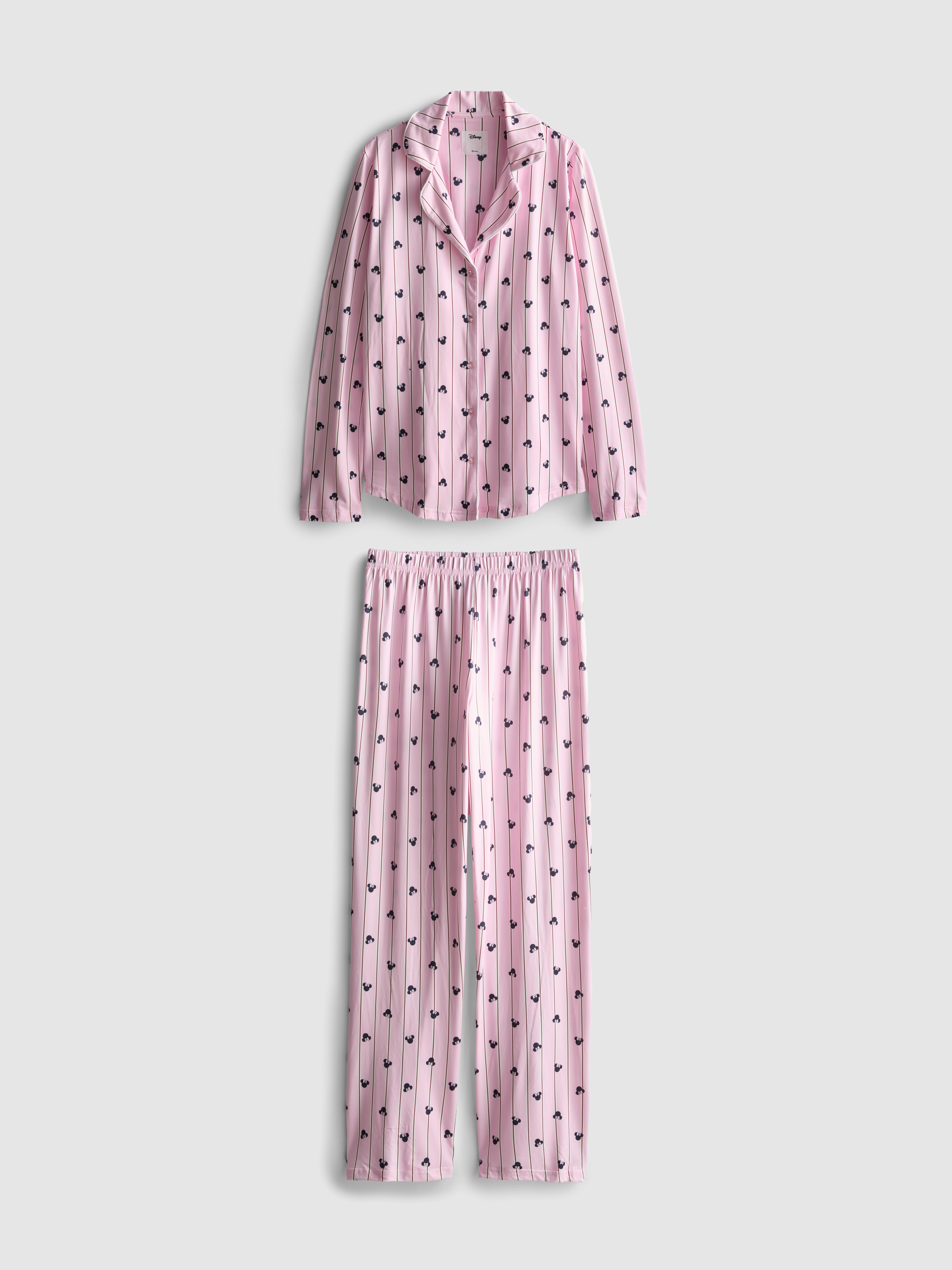 Disney Printed Boyfriend Pajama Set Pink