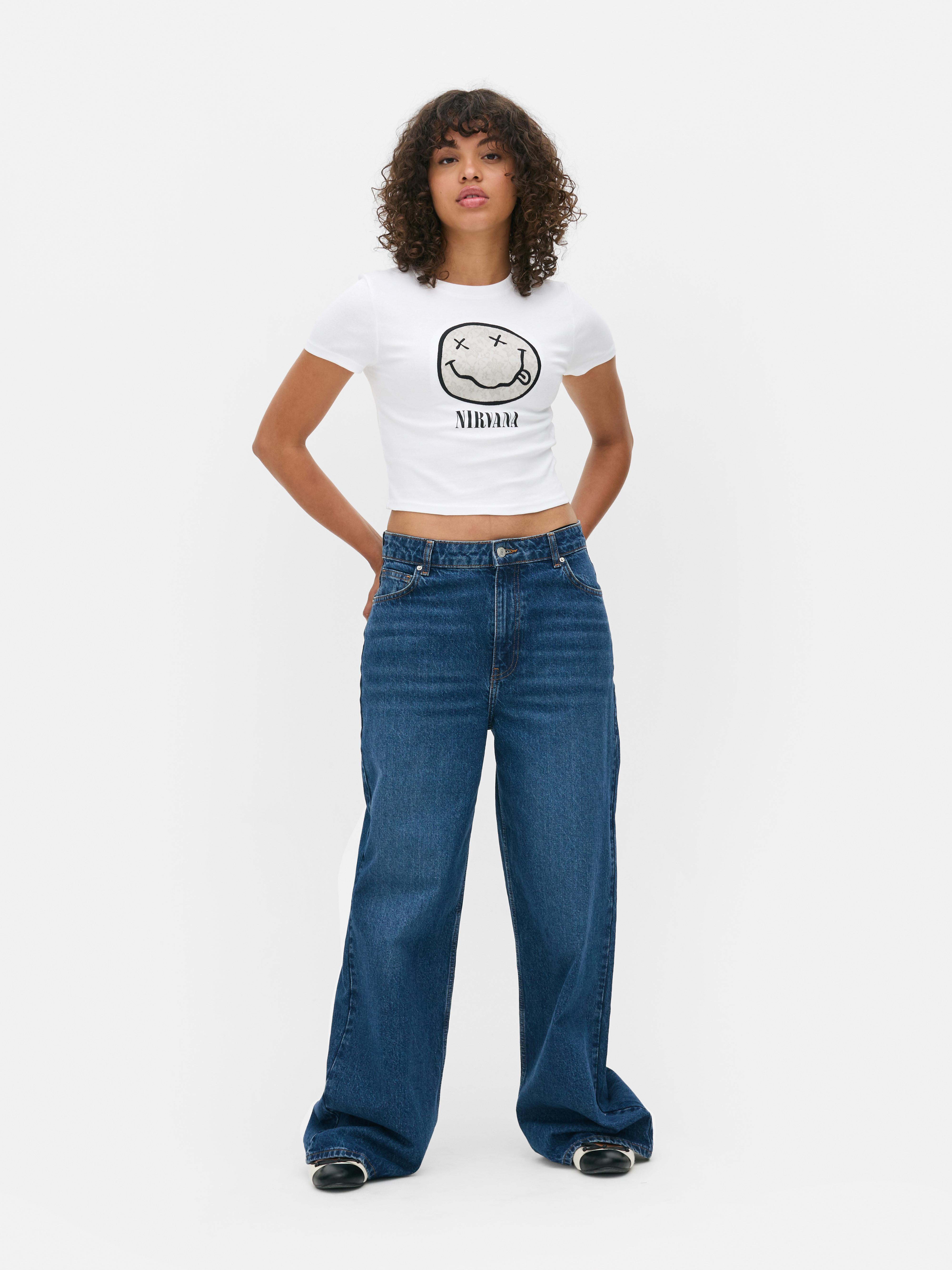 Tricou scurt pentru copii cu față zâmbitoare Nirvana