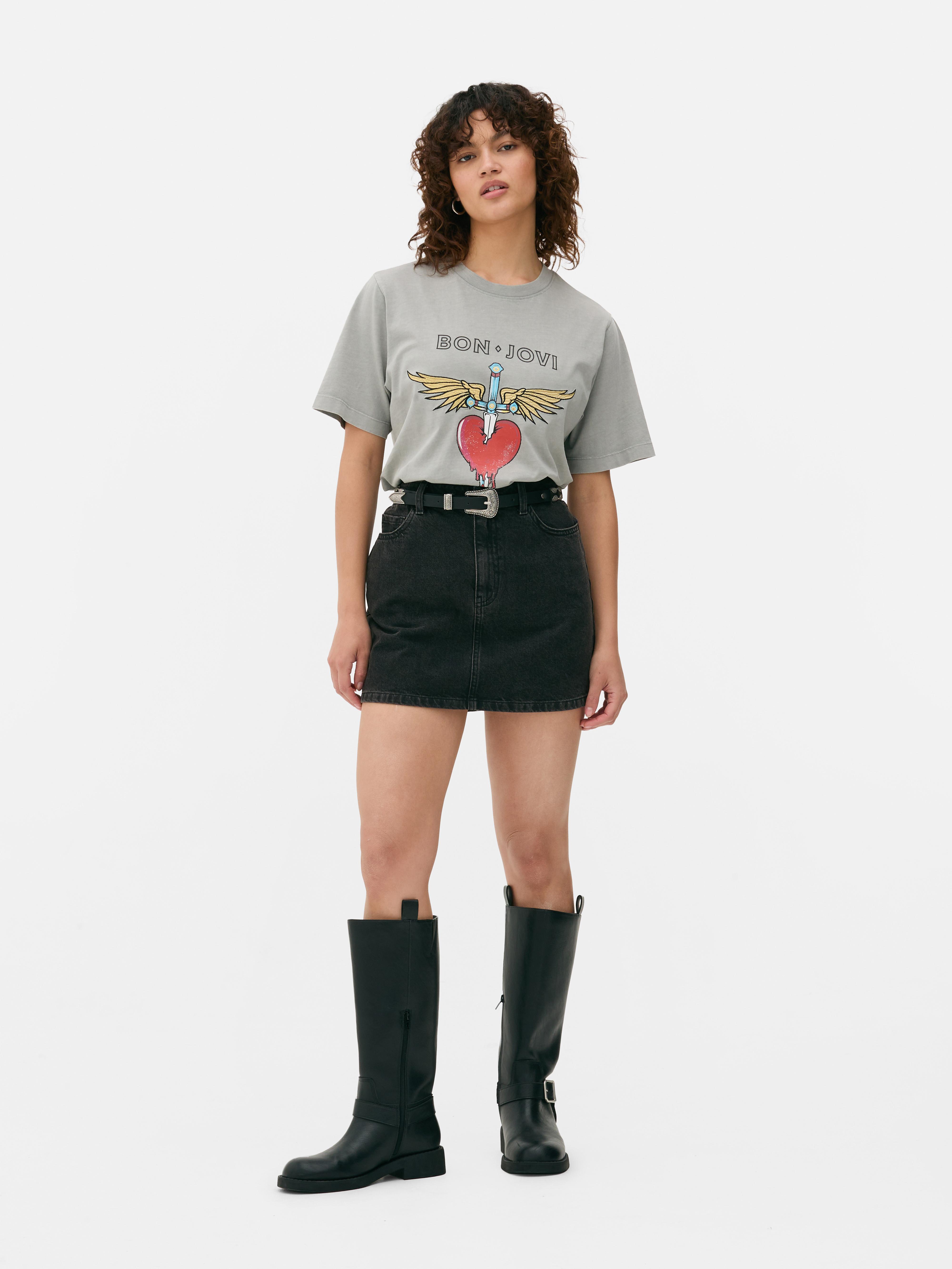 T-shirt met ronde hals Bon Jovi