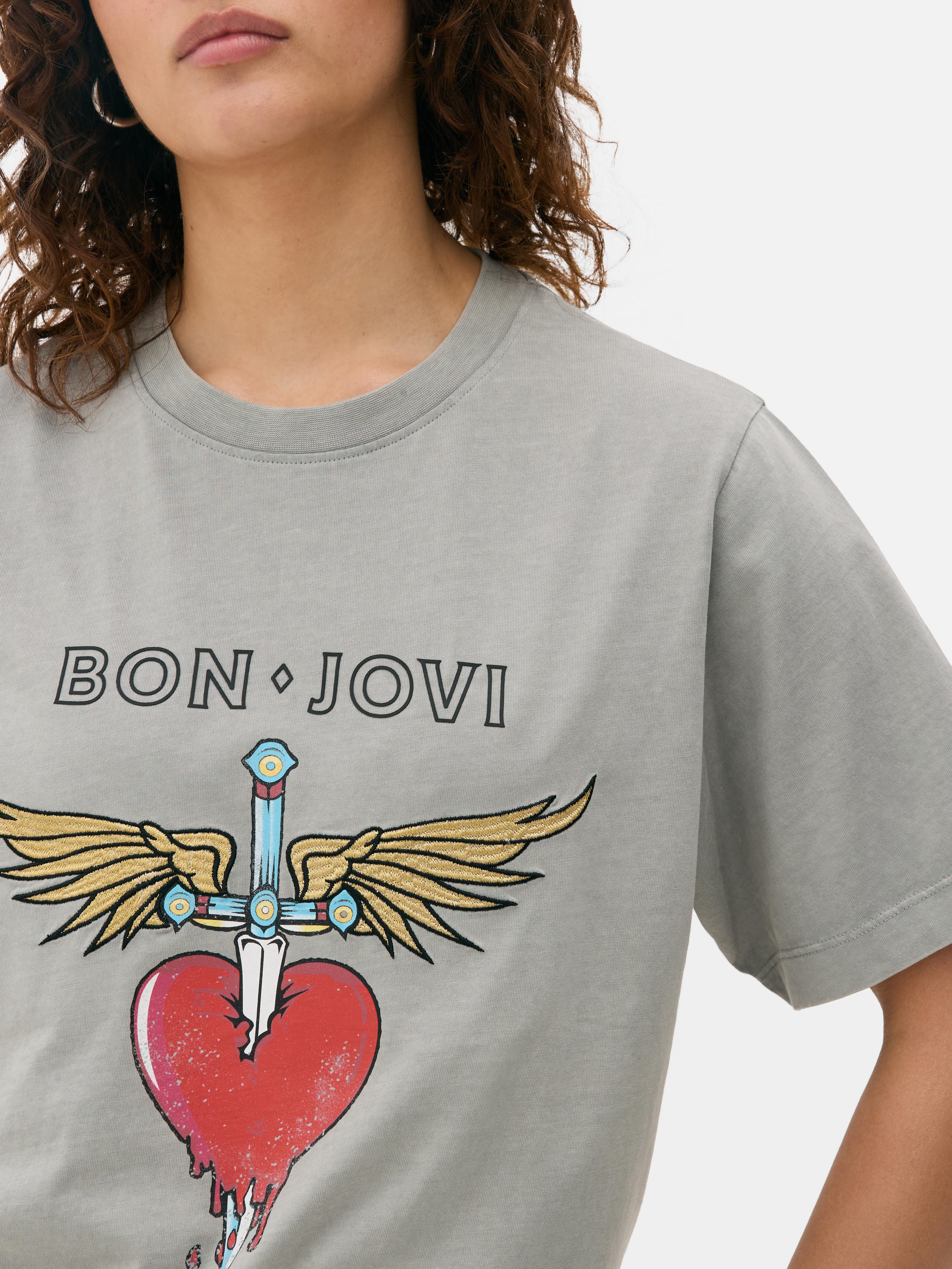 Bon Jovi 【 Women's Dead Or Alive Sunfade Baby T-Shirt Womens 】 レディース Bon Jovi Women's Dead Or Alive Sunfade Baby T-Shirt Black