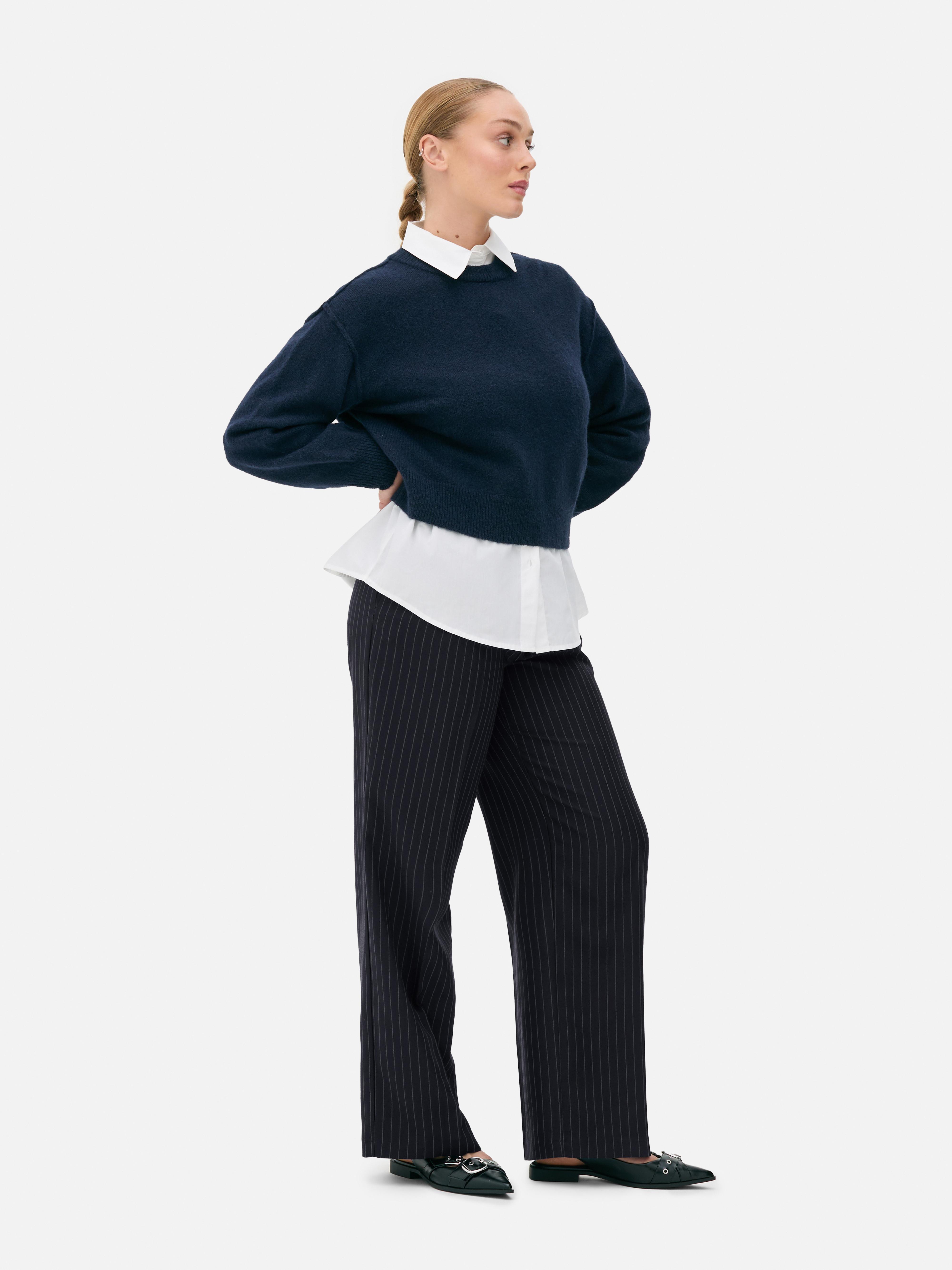 Pantalones anchos de raya diplomática