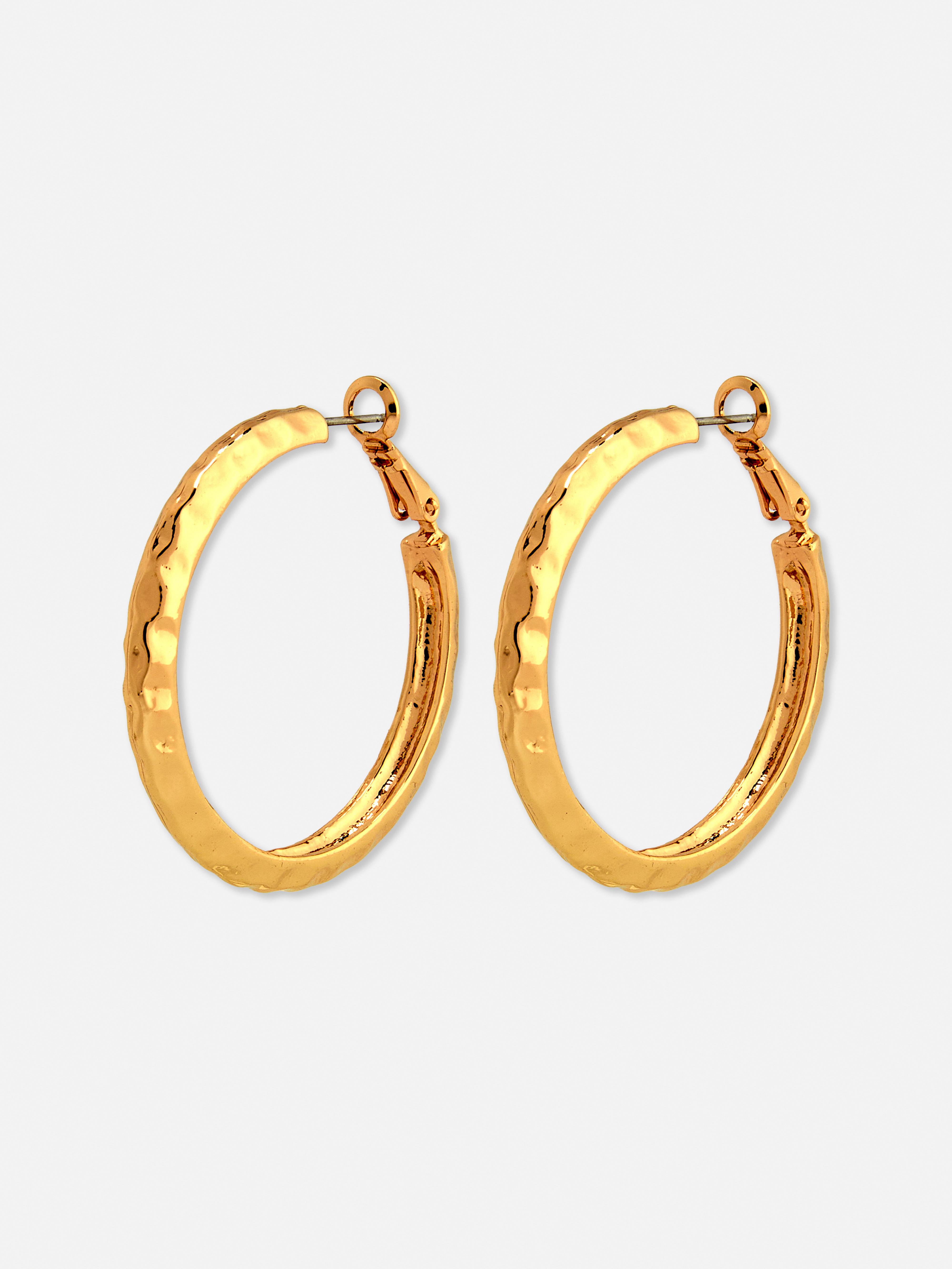 Hammered Metal Hoop Earrings