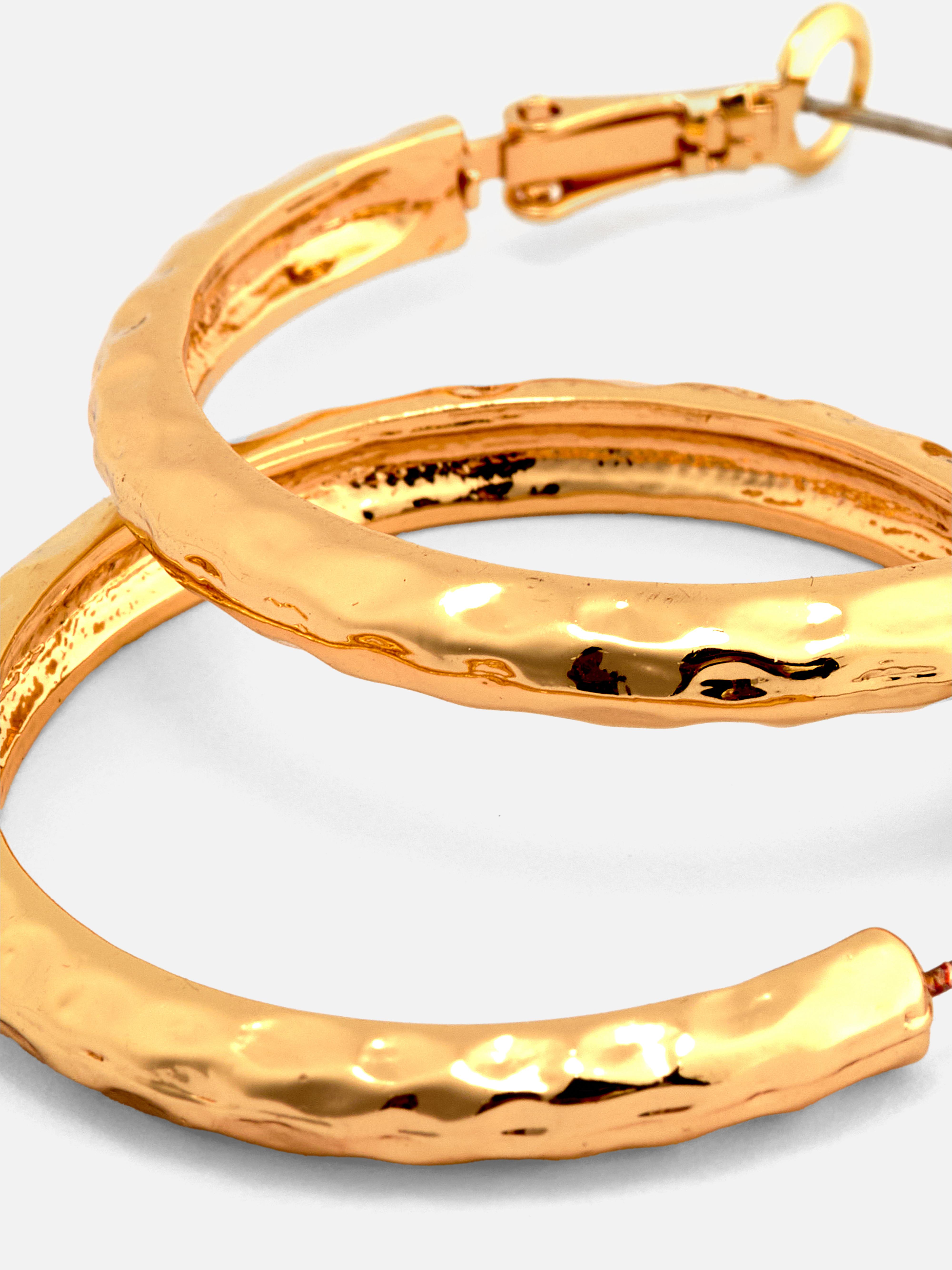 Hammered Metal Hoop Earrings
