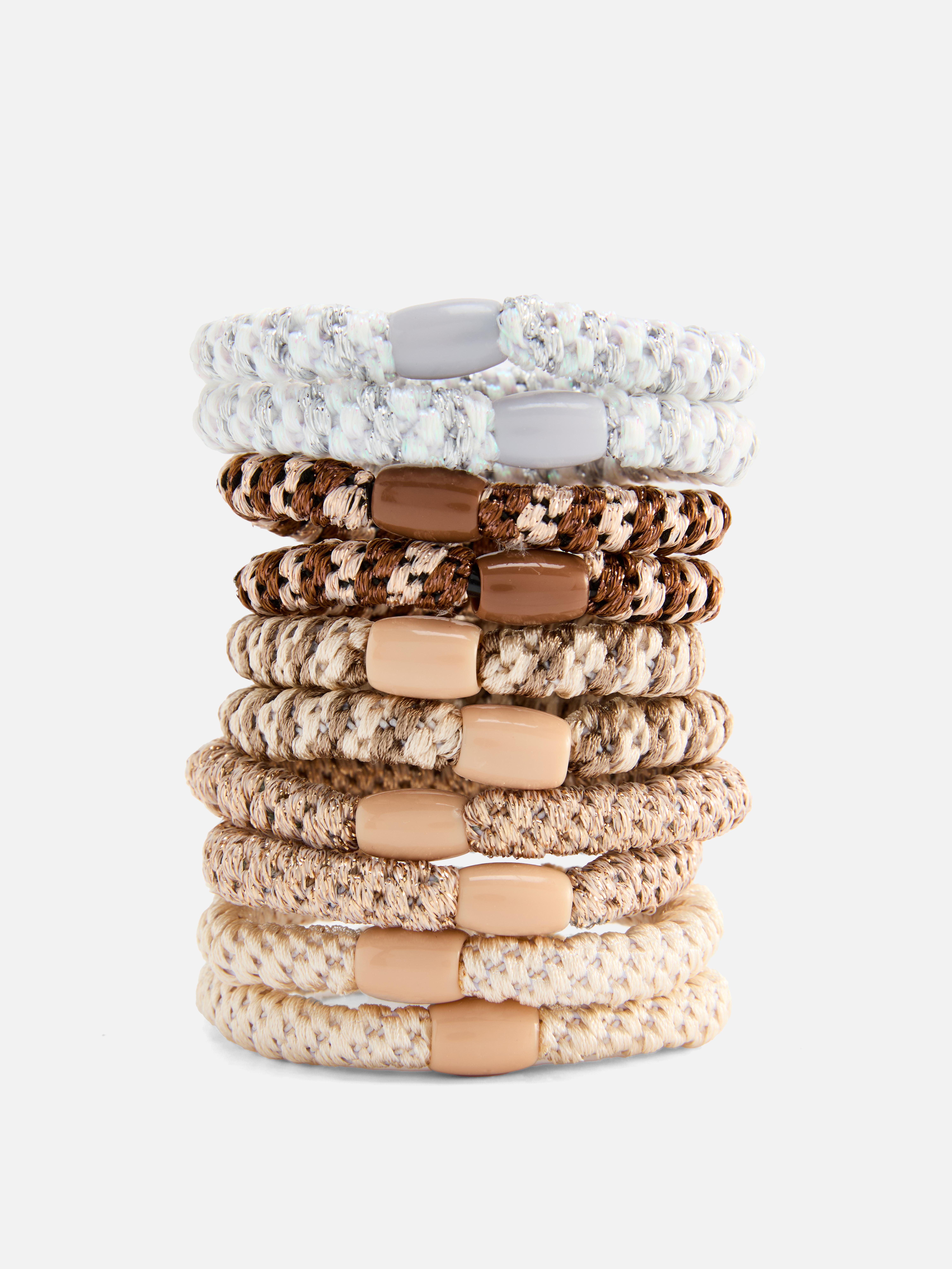 10pk Chunky Elastic Hair Ties