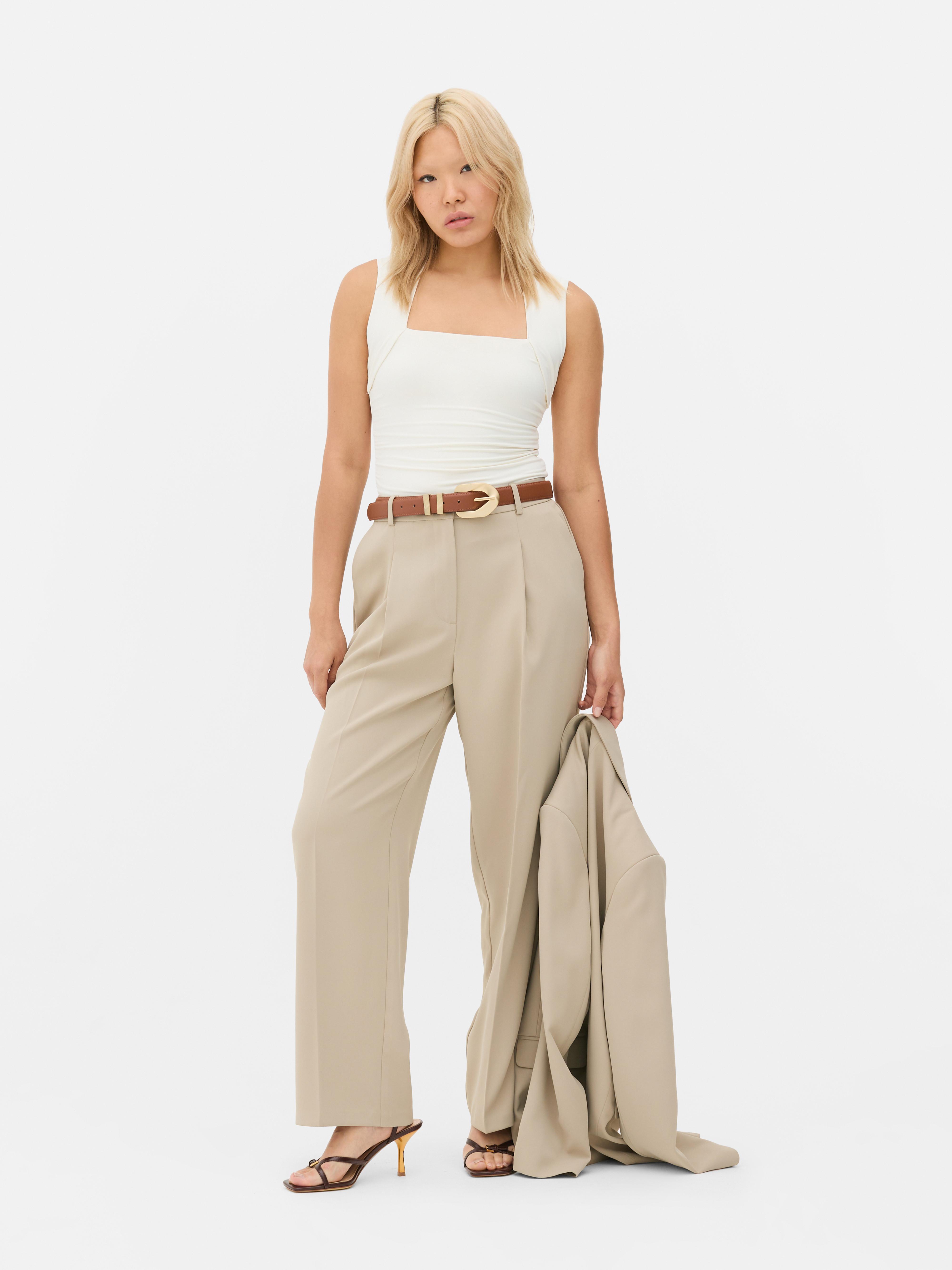 Lila Straight Leg Trousers Ecru