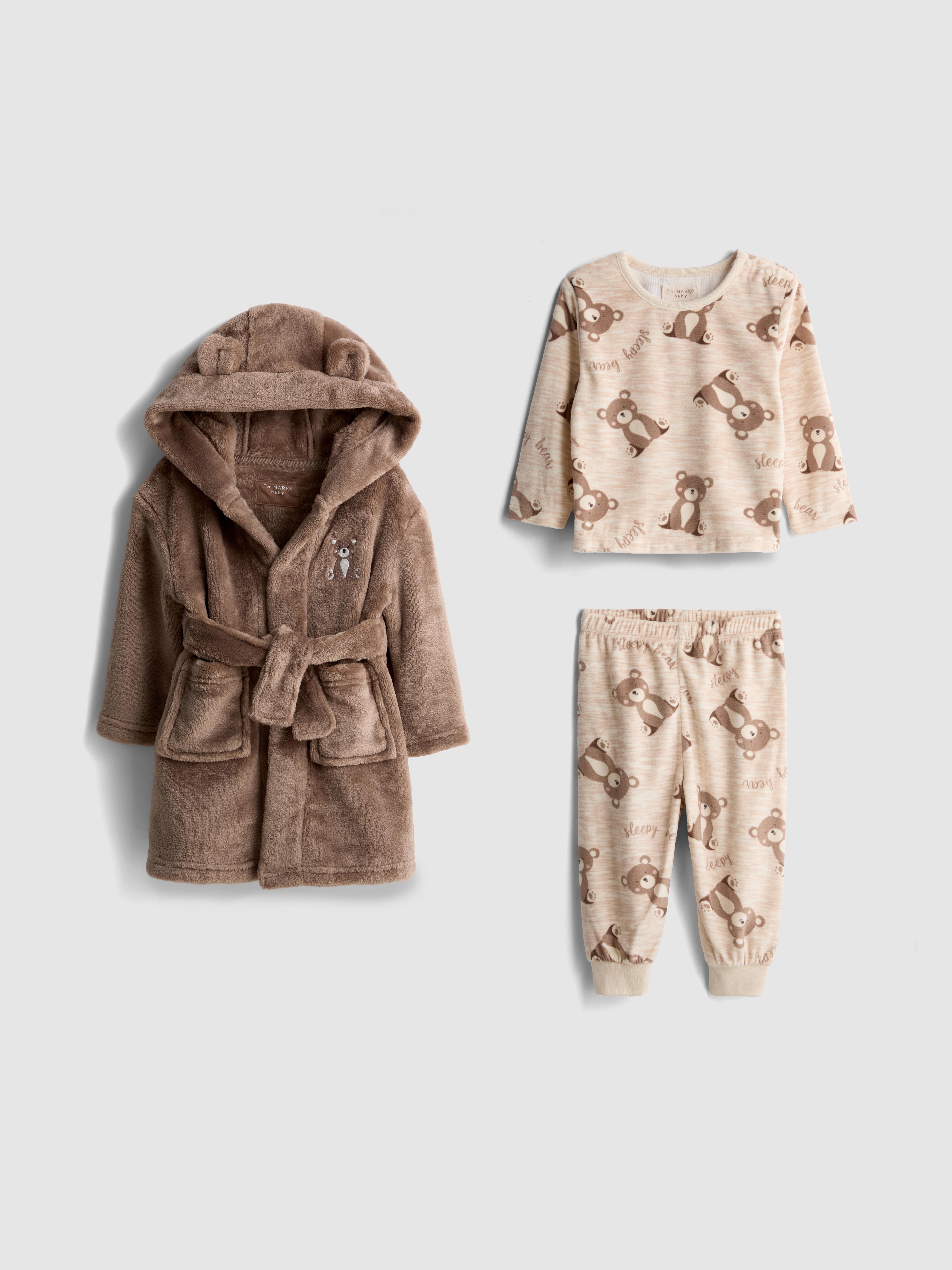 6-36 meses | Conjunto pijama/roupão gráfico urso