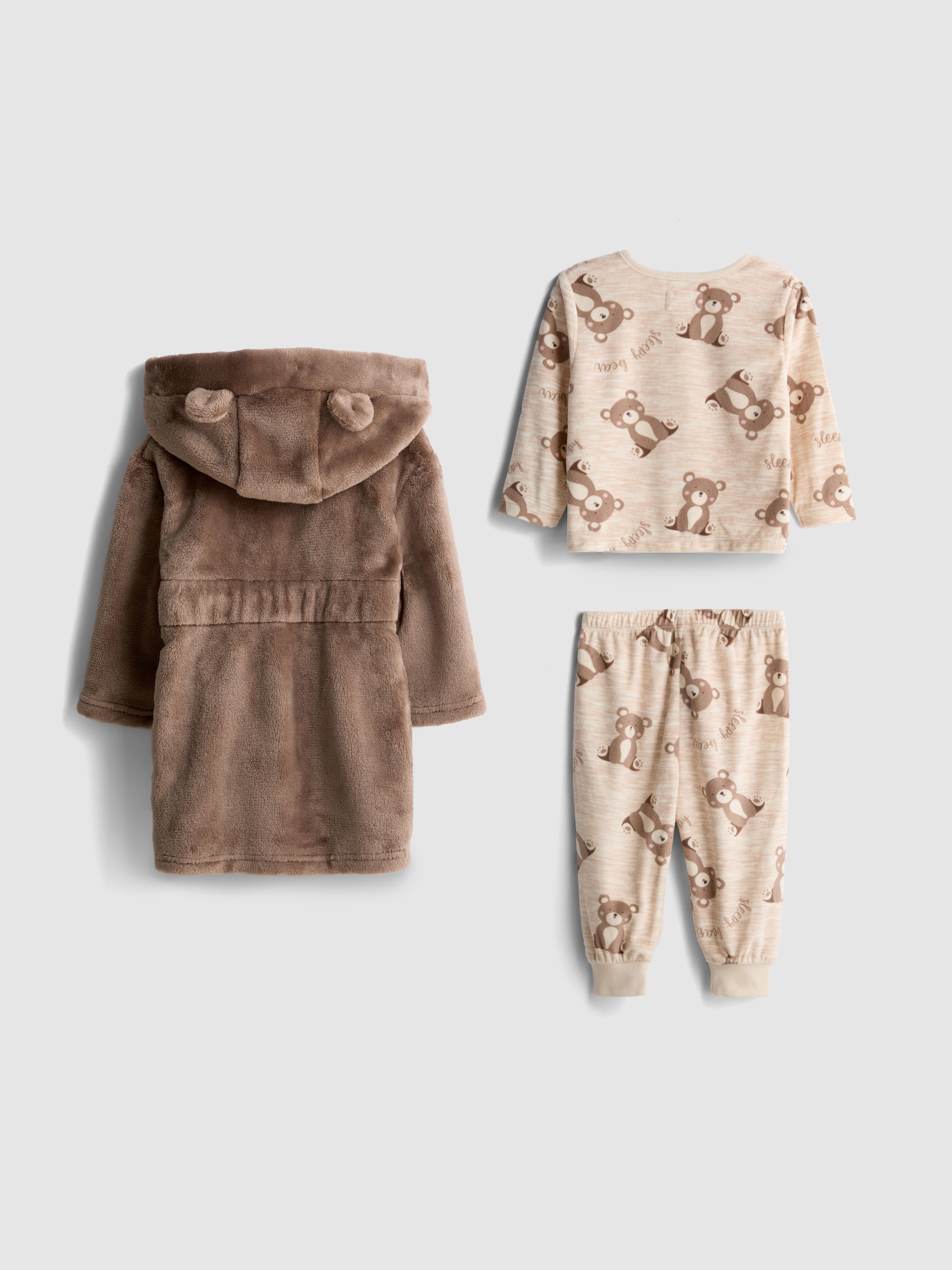 6-36 meses | Conjunto pijama/roupão gráfico urso
