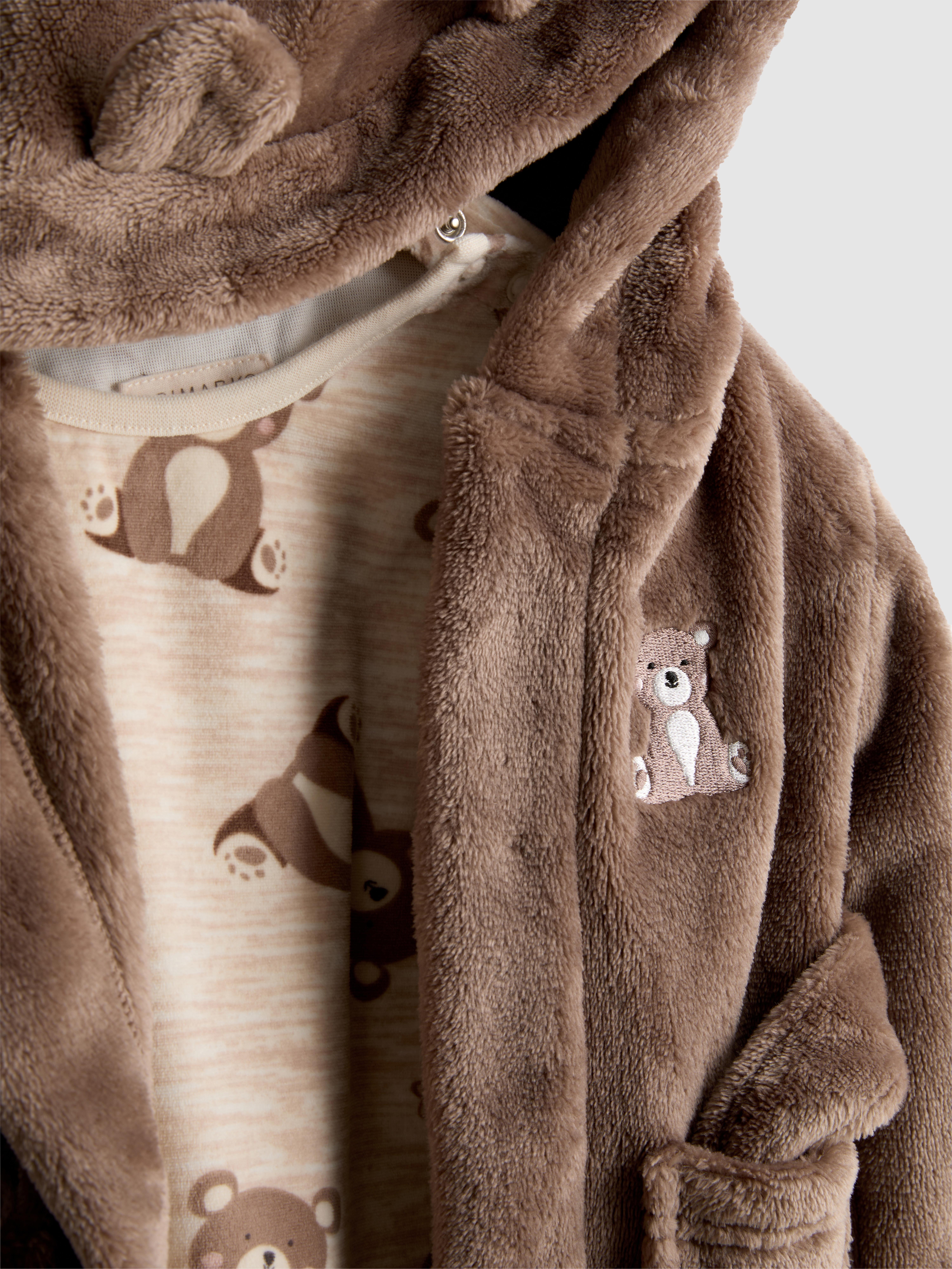 6-36 meses | Conjunto pijama/roupão gráfico urso