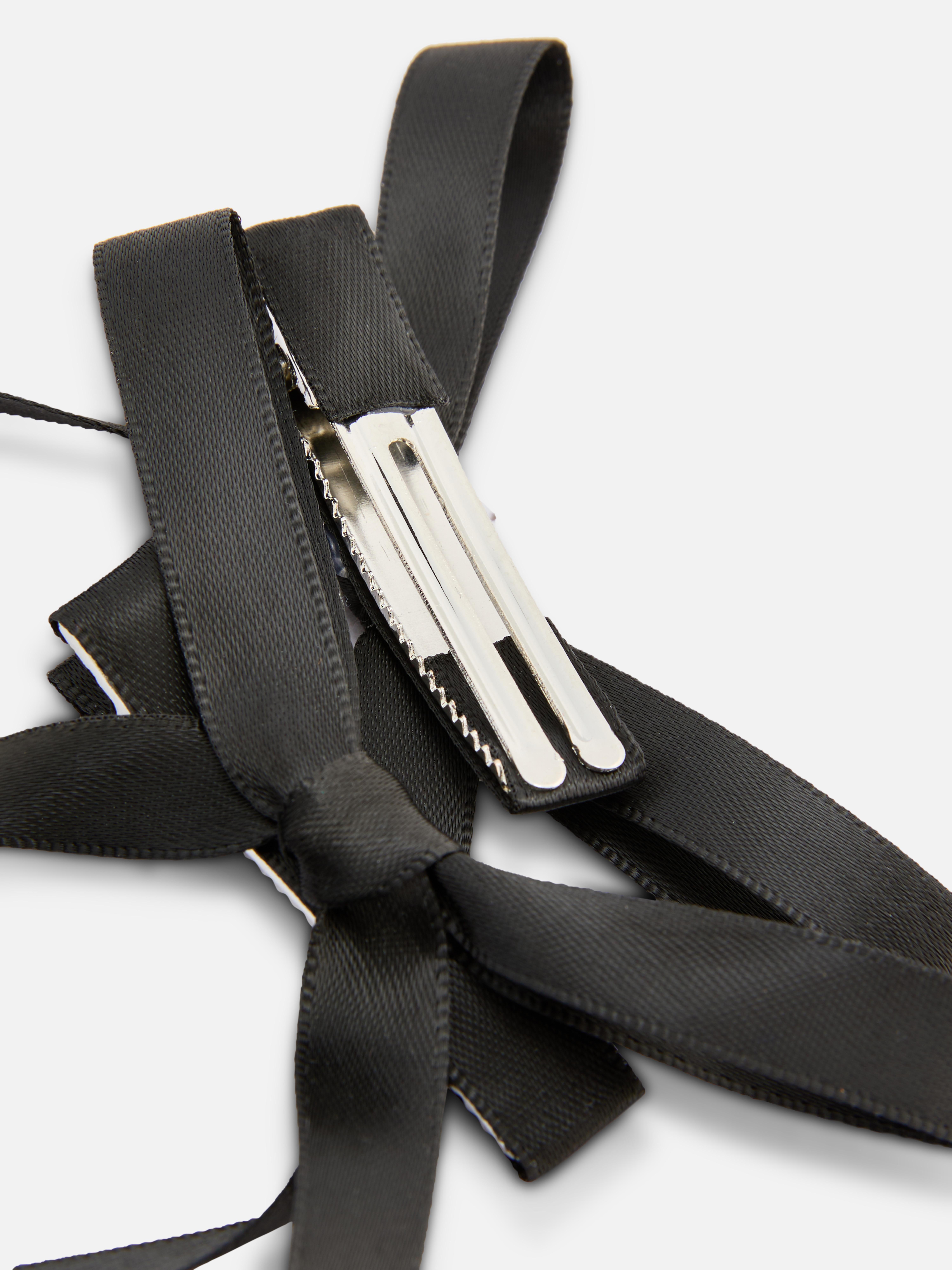 2pk Ribbon Bow Hair Clips