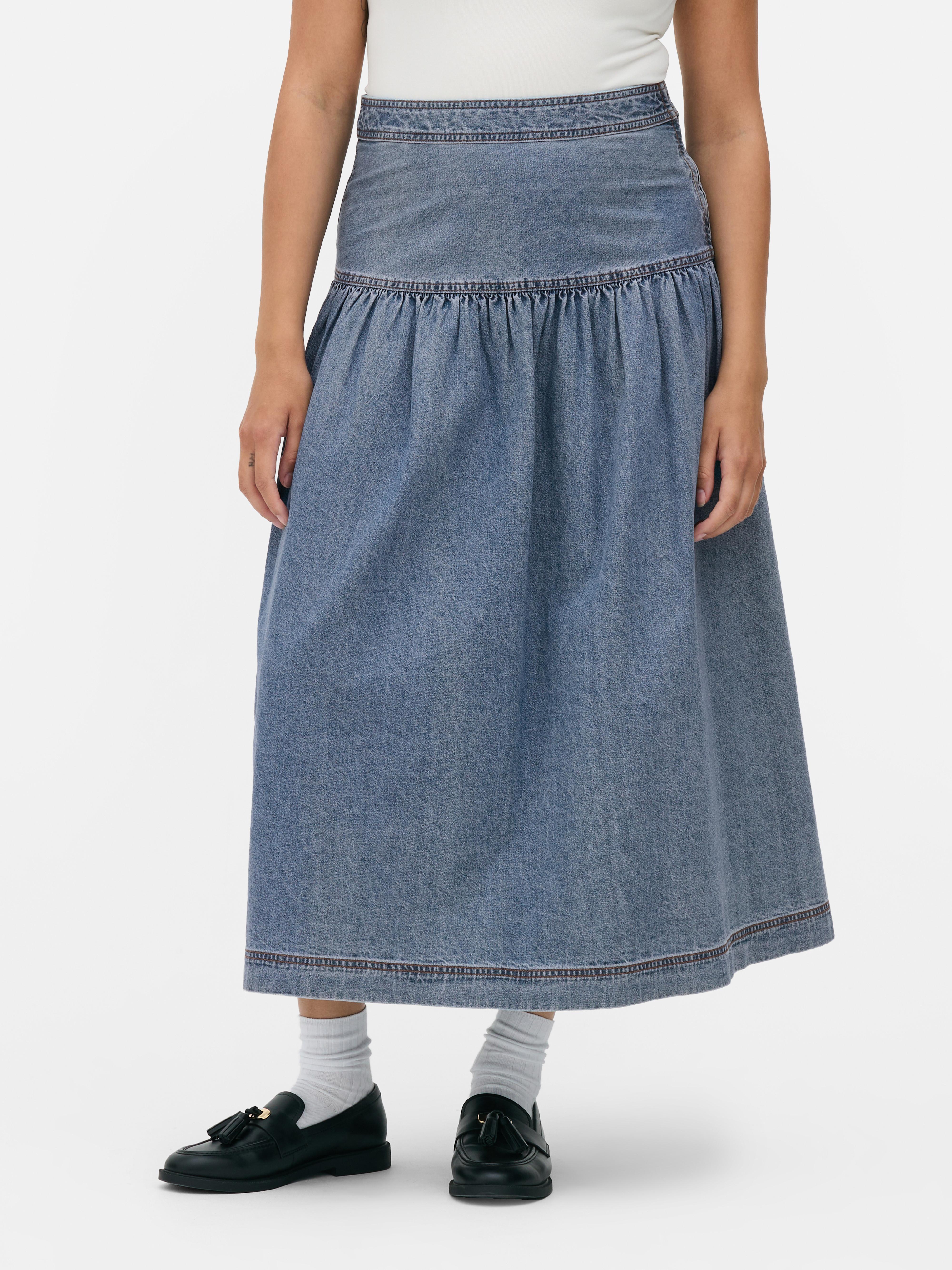 Ausgestellter Jeans-Midirock