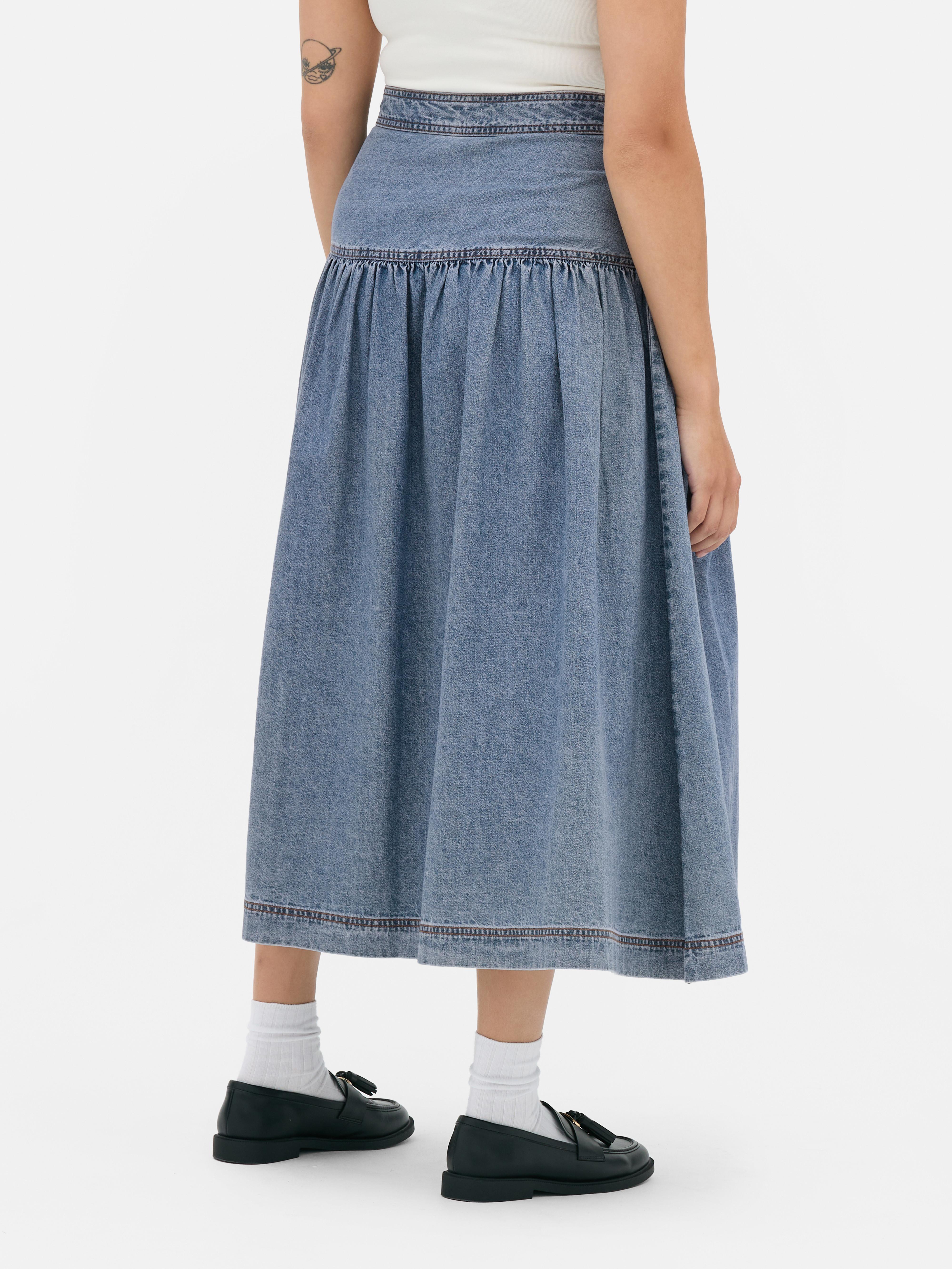 韓国商品/ORDINARY HOLIDAY FLARE MIDI DENIM SKIRT SHOP - BOTTOM - ORDINARY HOLIDAY