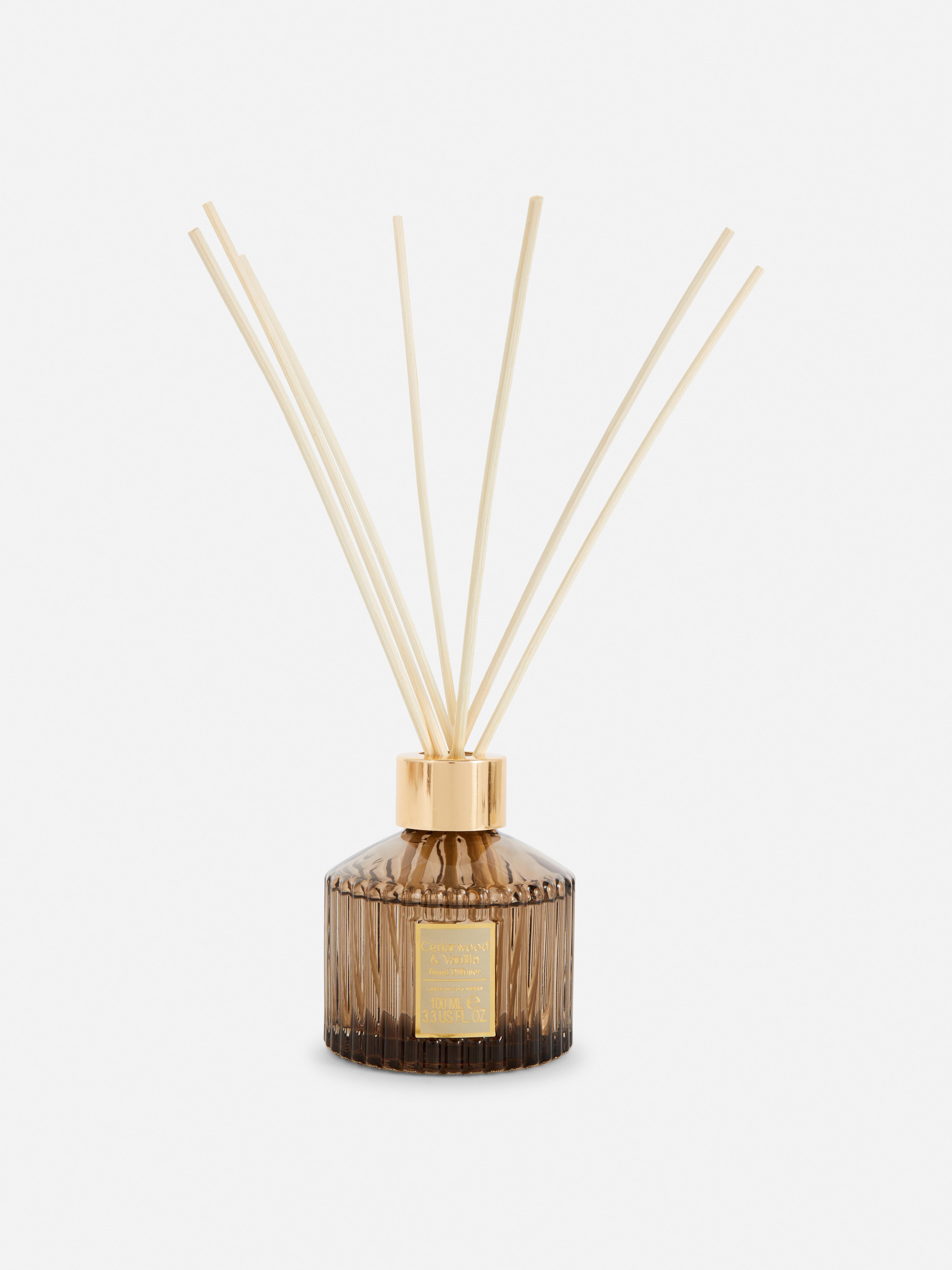 Diffuseur de parfum à bâtonnets en verre cannelé