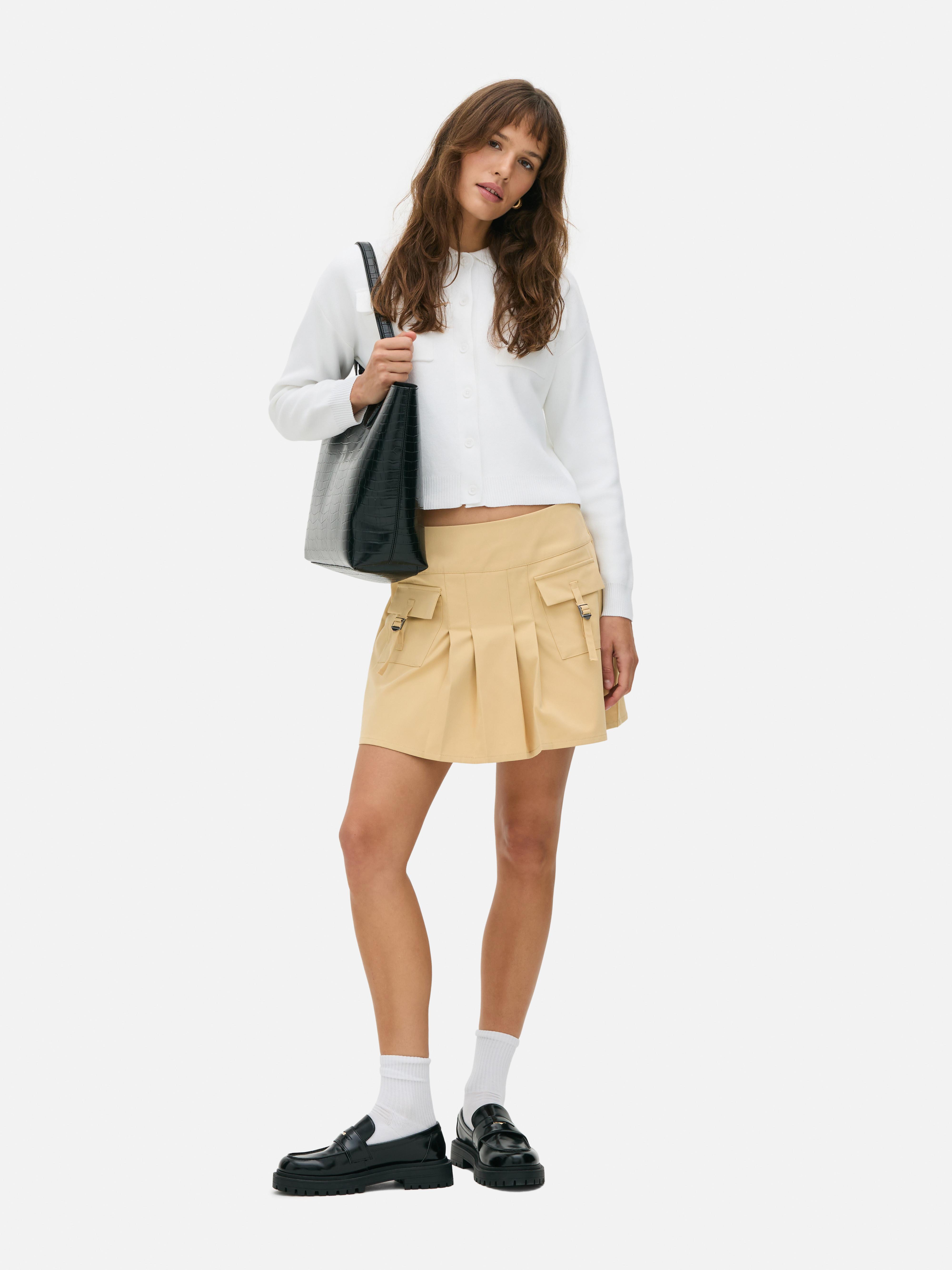Women's Stone Cargo Pleated Skirt Penneys