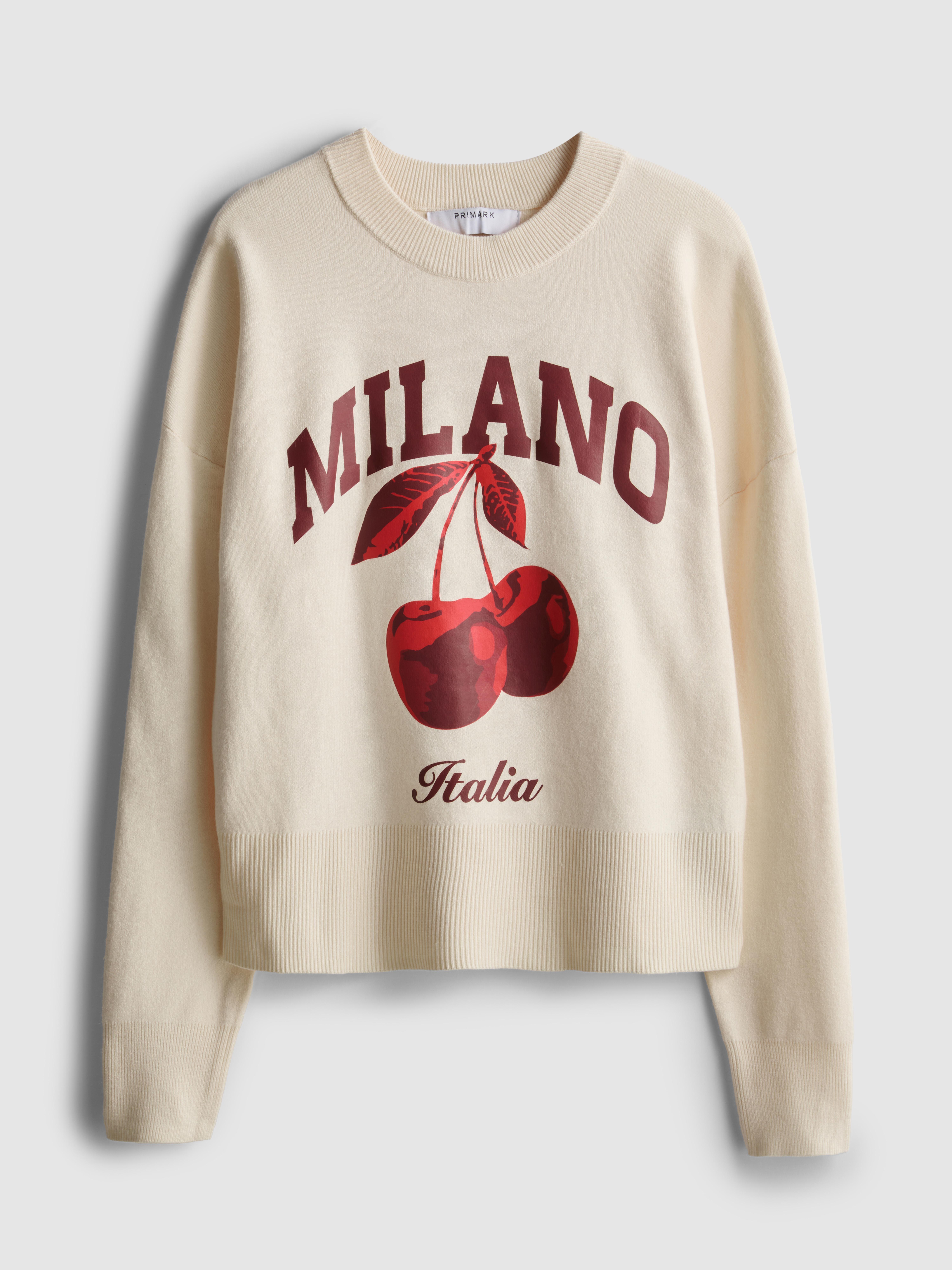 Jersey de punto con cuello redondo Color crudo