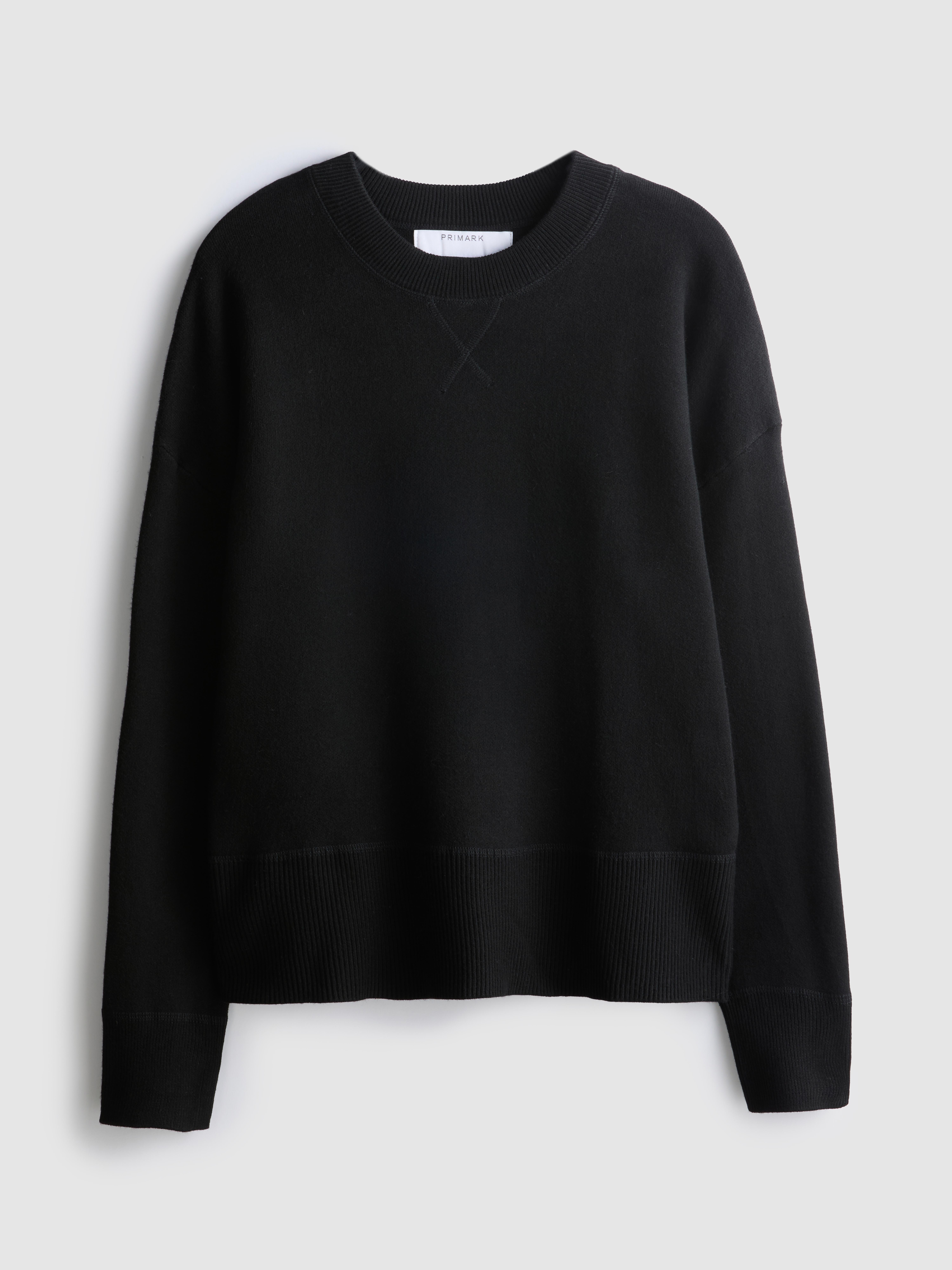 Jersey de punto con cuello redondo Negro