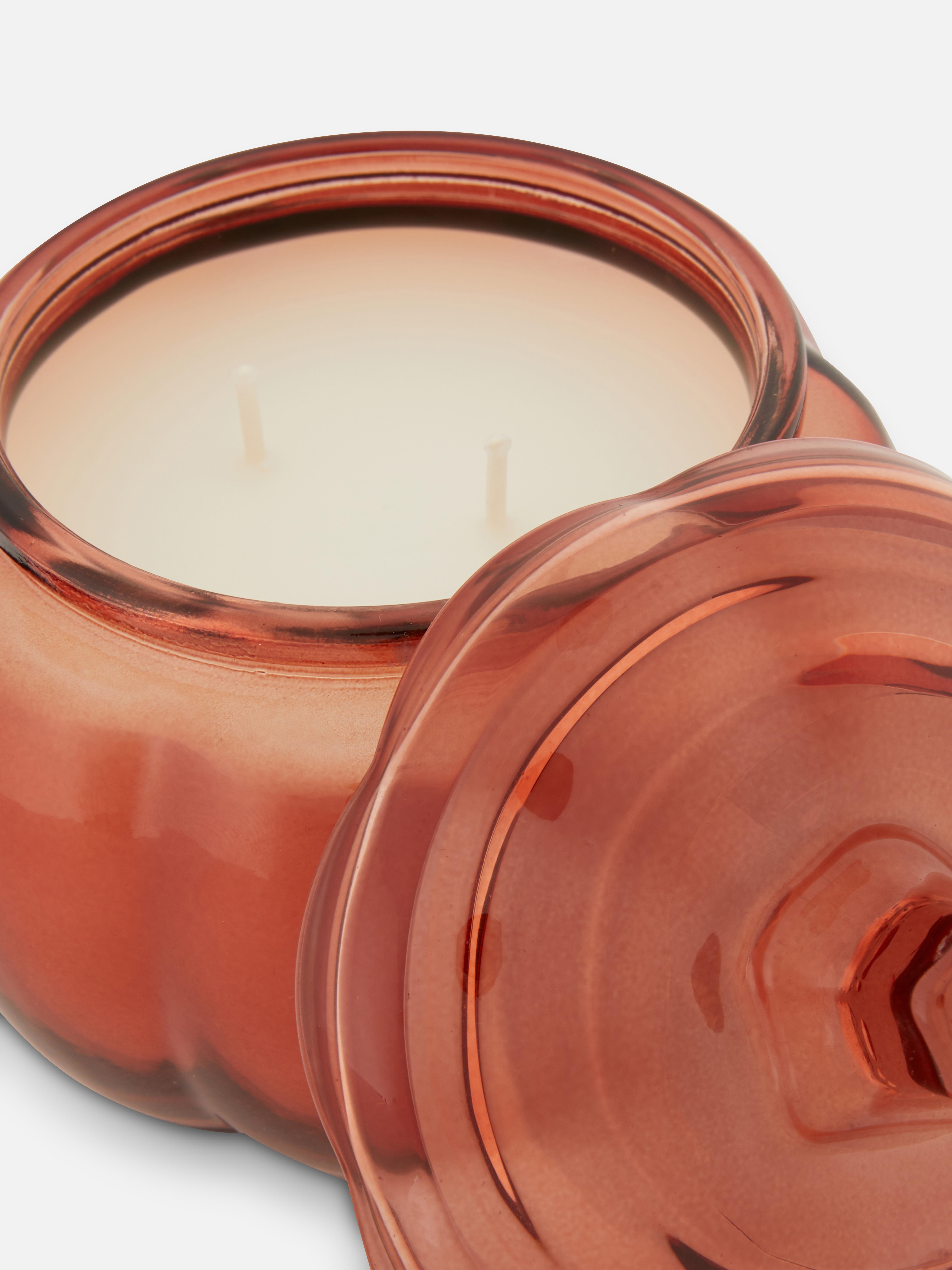 Vela perfumada pavio duplo frasco forma abóbora