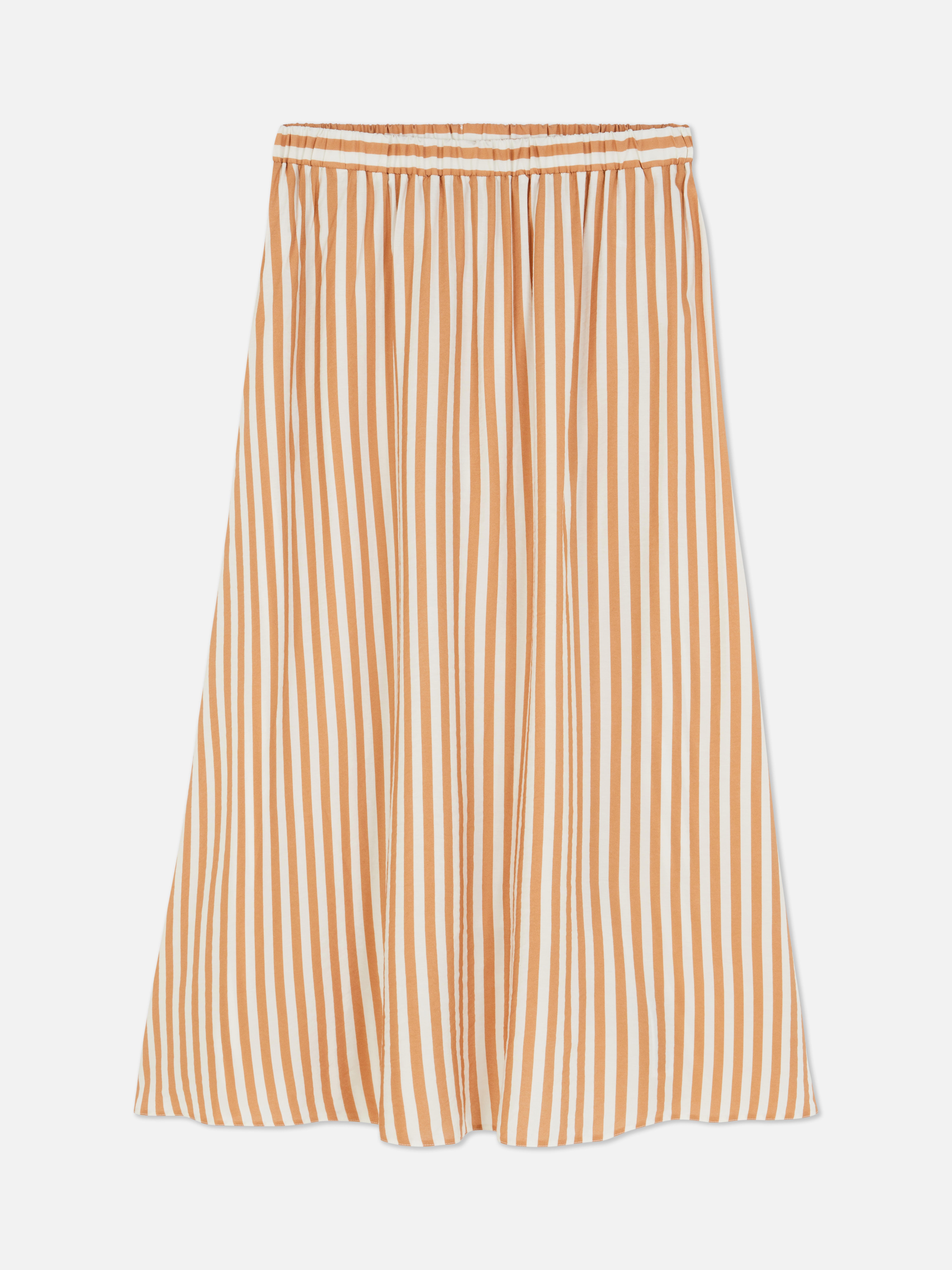Falda midi a rayas verticales