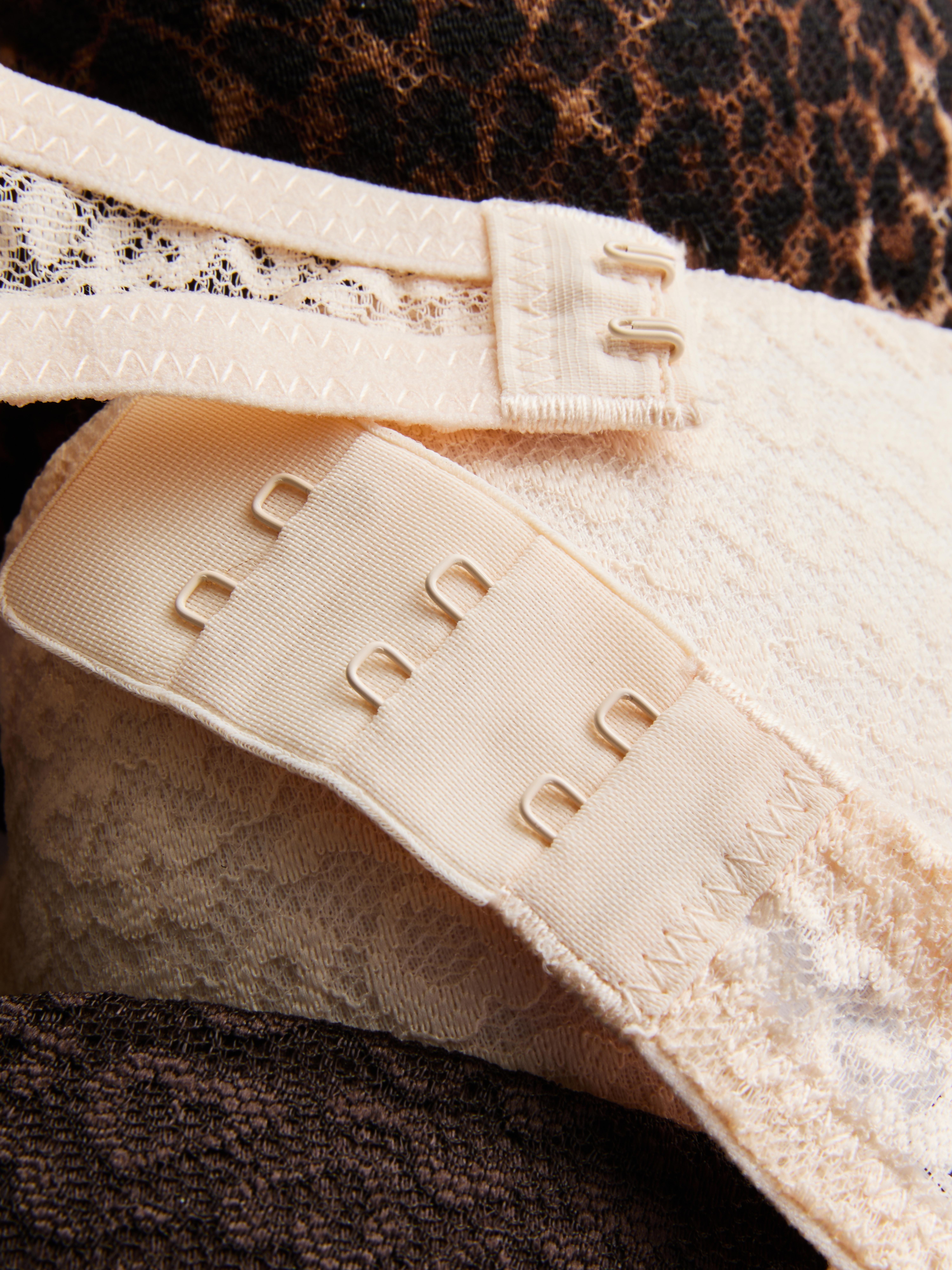 Women's Brown 3-Pack Lace T-Shirt Bras